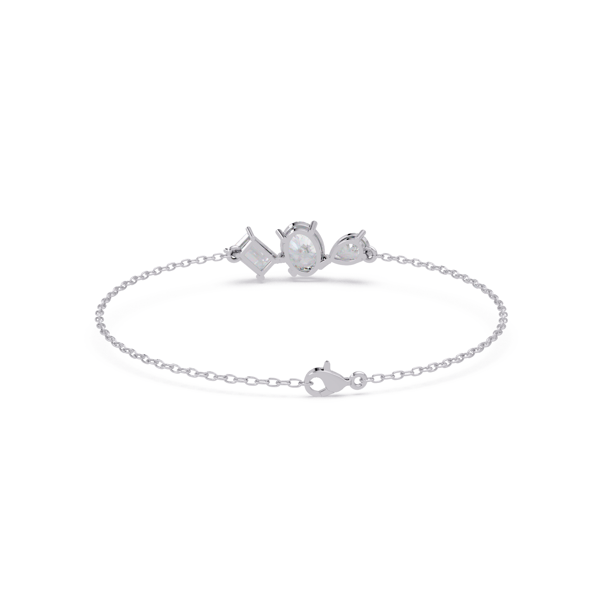 Three Stone Diamond Bracelet for Women