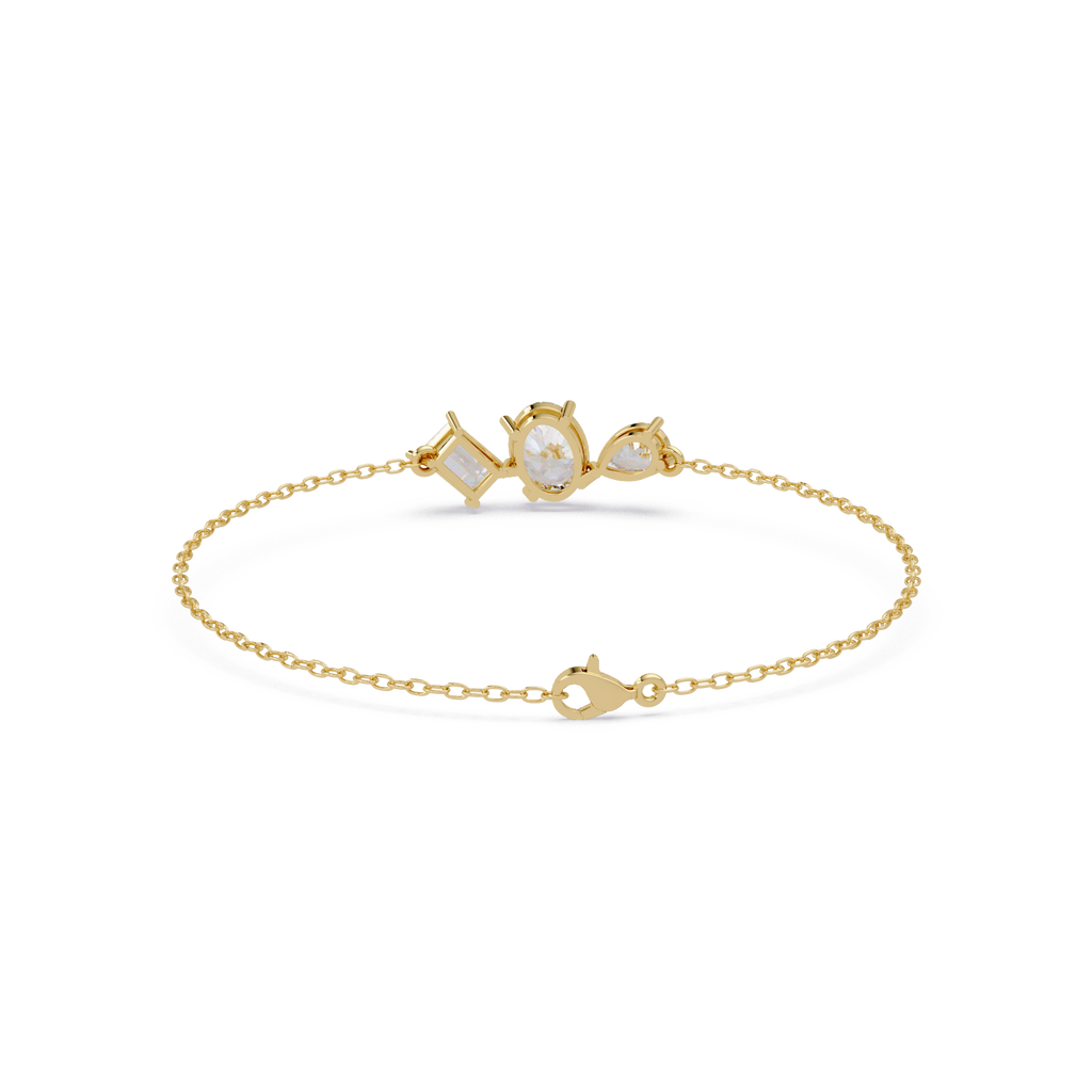 Three Stone Diamond Bracelet for Women