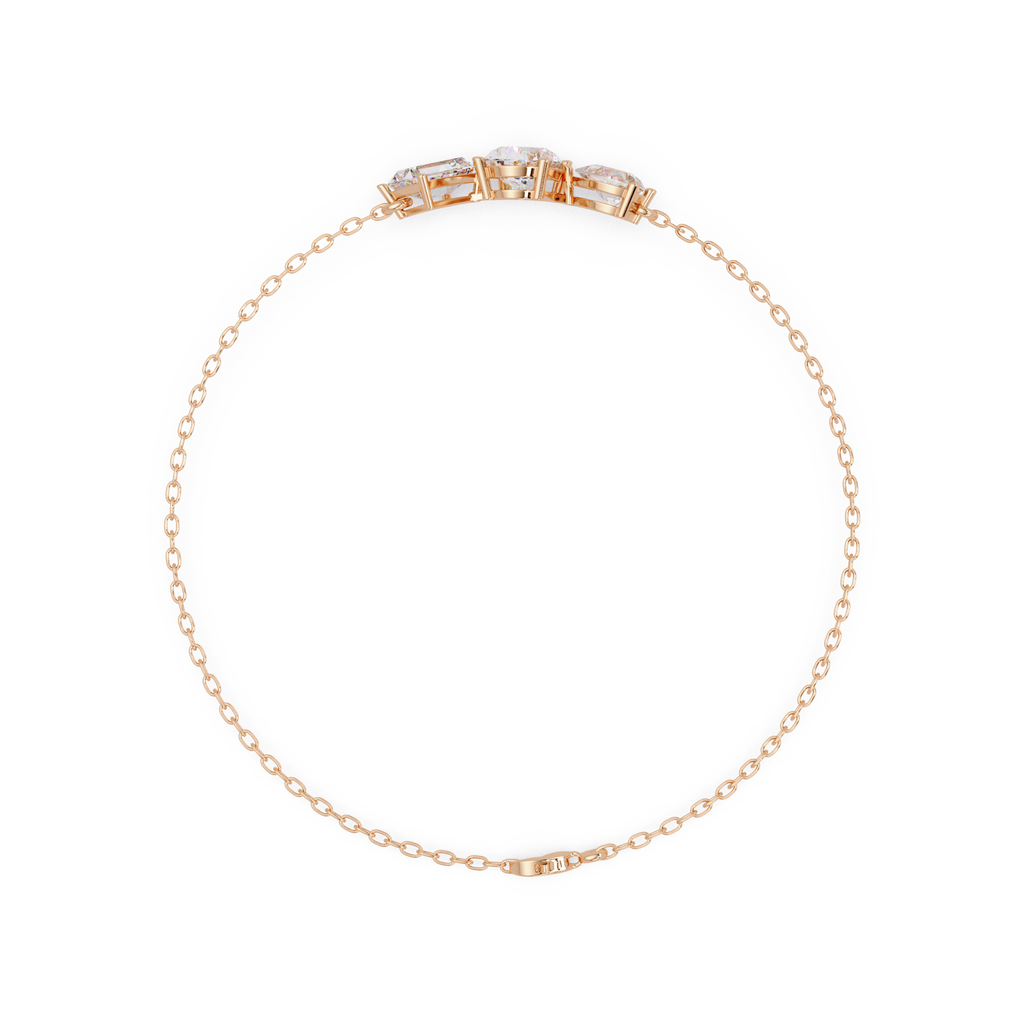 Three Stone Diamond Bracelet for Women