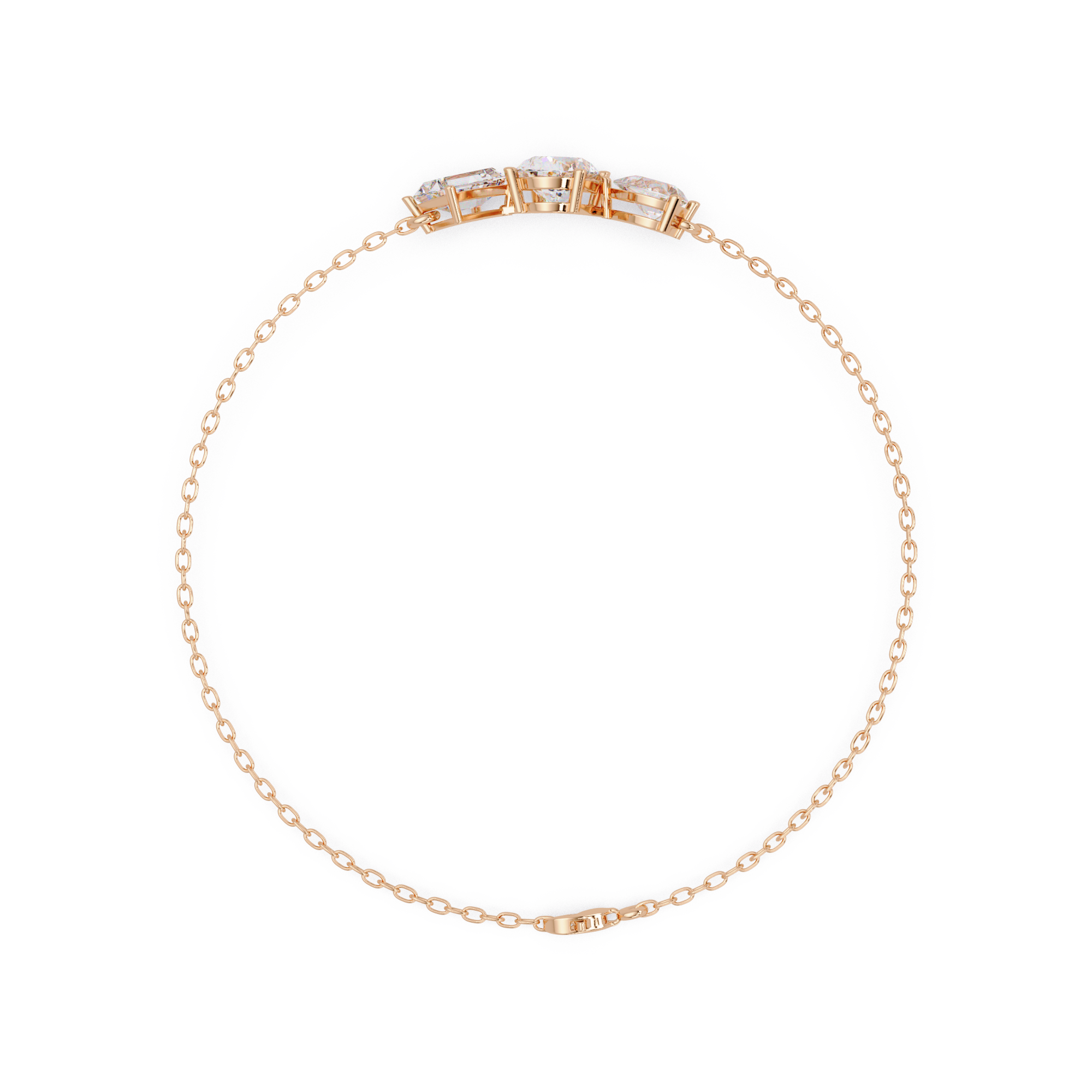 Three Stone Diamond Bracelet for Women