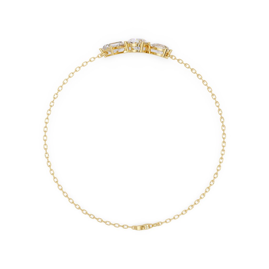 Three Stone Diamond Bracelet for Women
