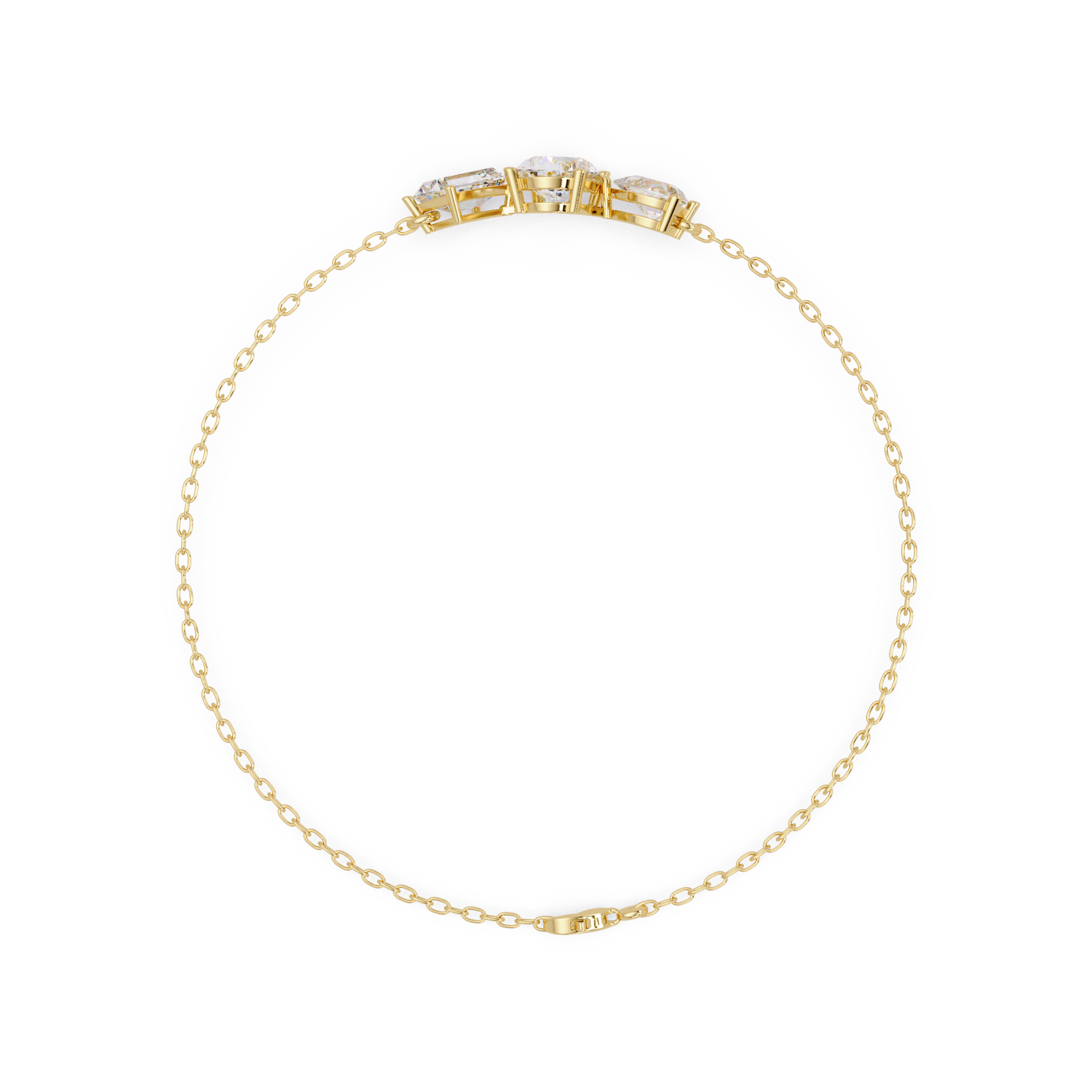 Three Stone Diamond Bracelet for Women