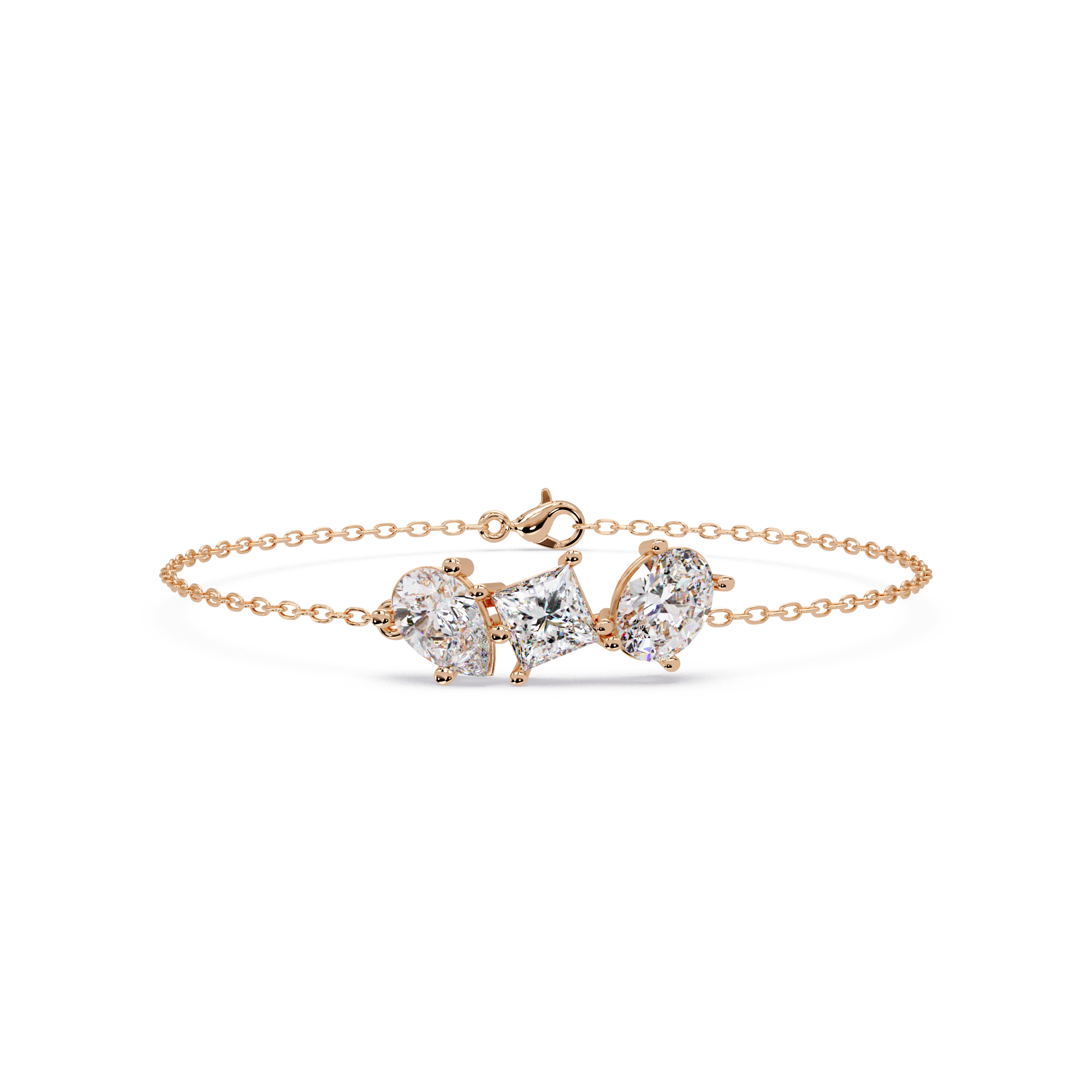 Minimalist Multi Shape Diamond Bracelet for Women