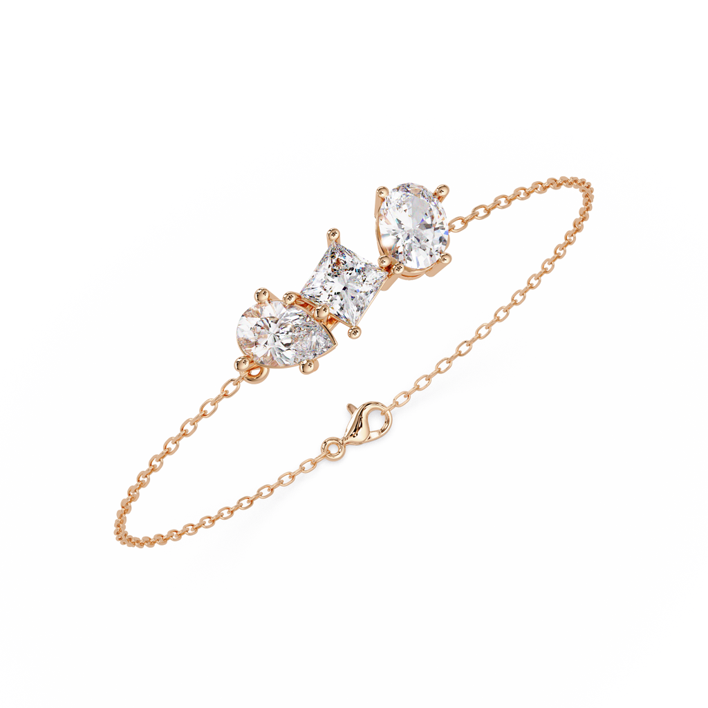 Minimalist Multi Shape Diamond Bracelet for Women