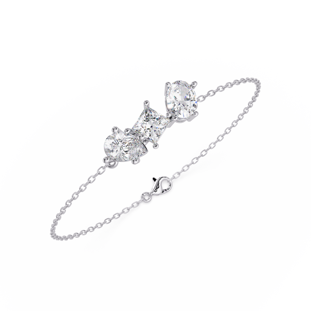 Minimalist Multi Shape Diamond Bracelet for Women
