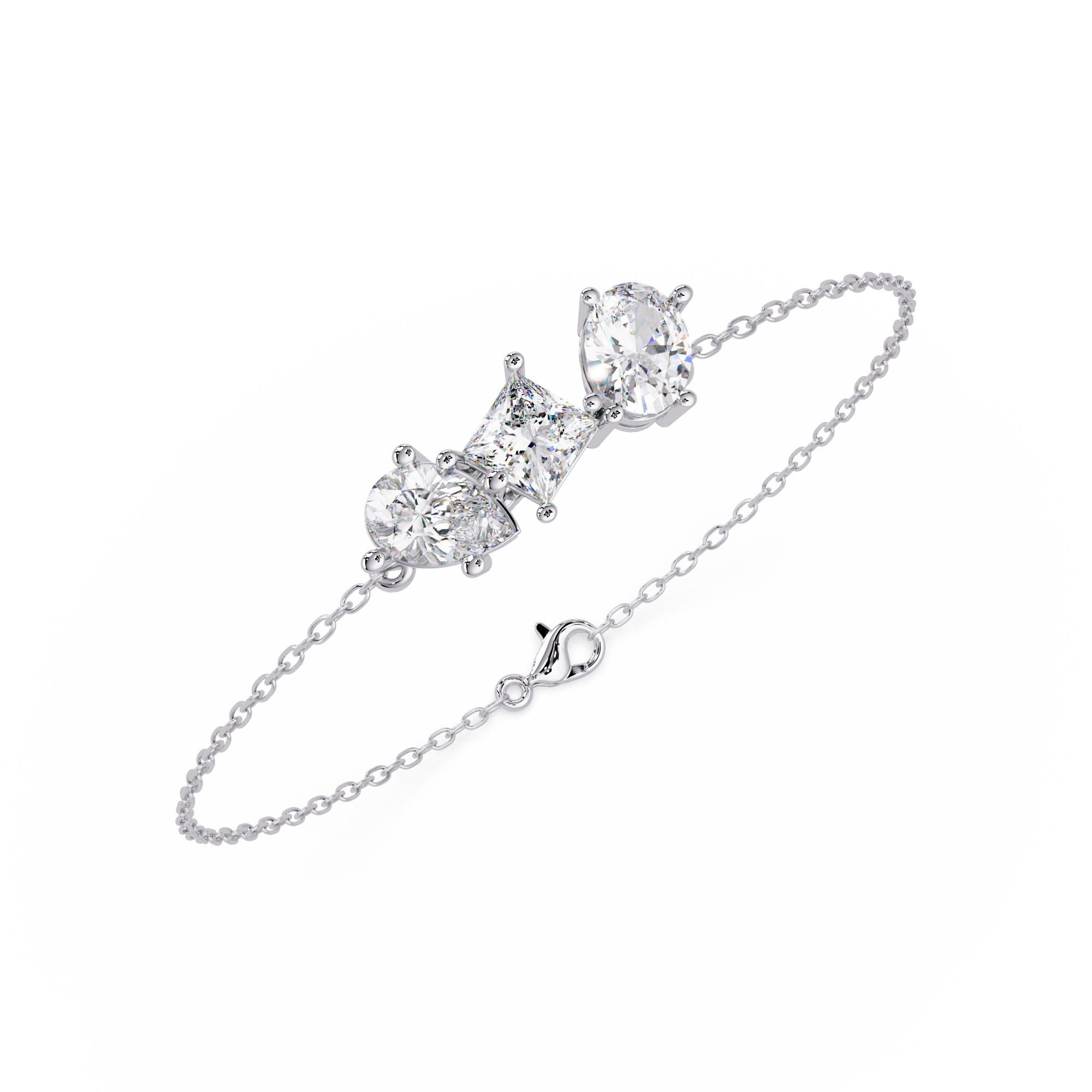 Minimalist Multi Shape Diamond Bracelet for Women