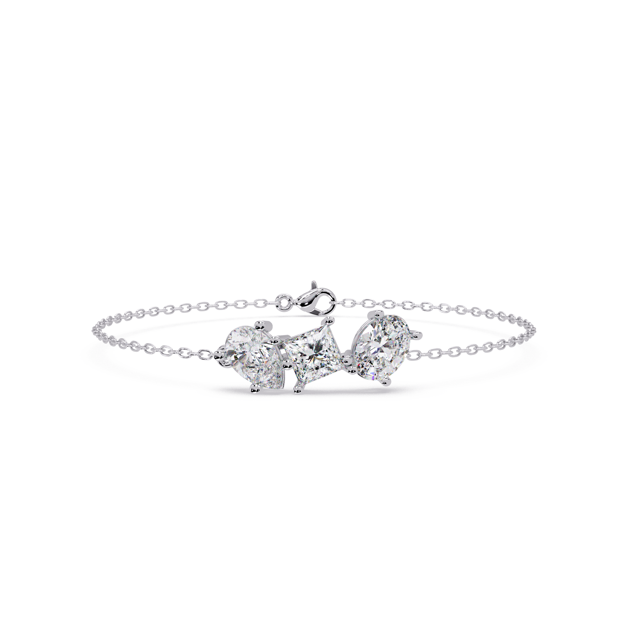 Minimalist Multi Shape Diamond Bracelet for Women