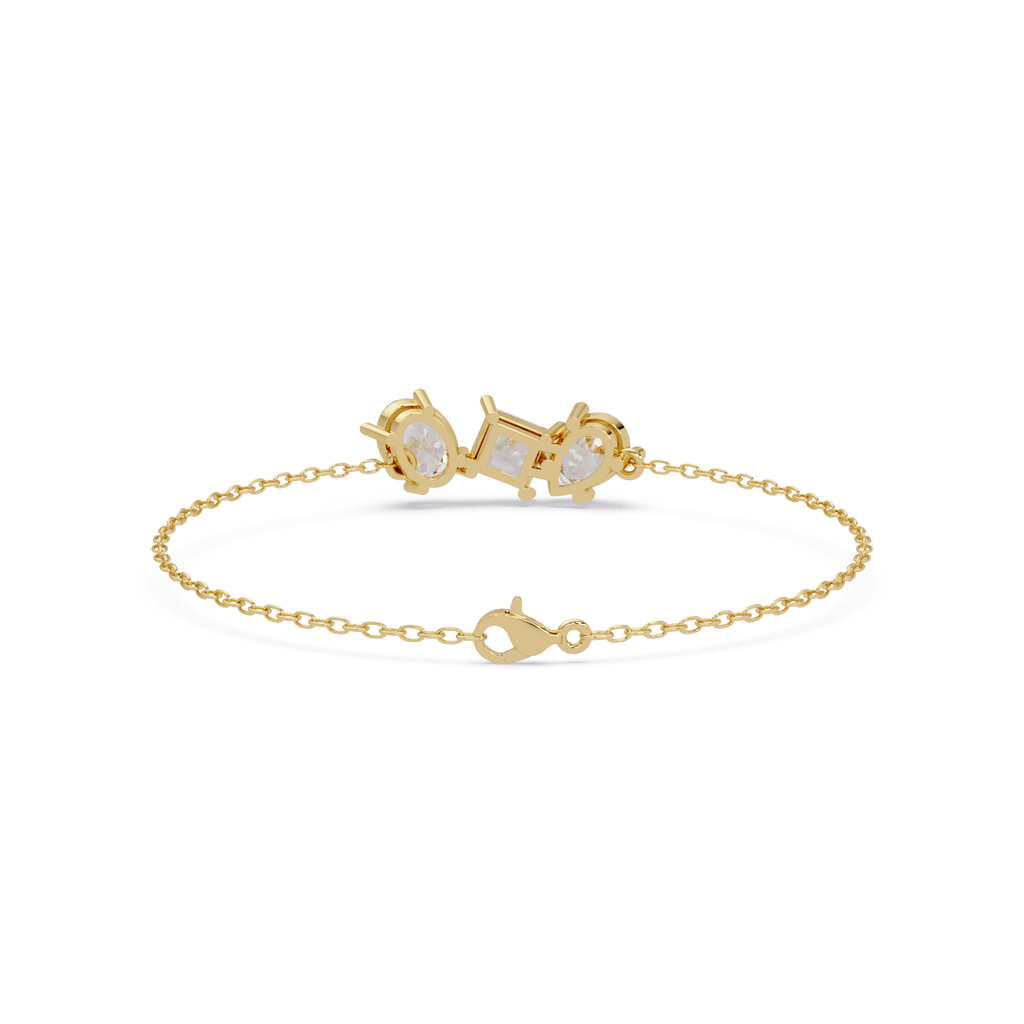 Minimalist Multi Shape Diamond Bracelet for Women
