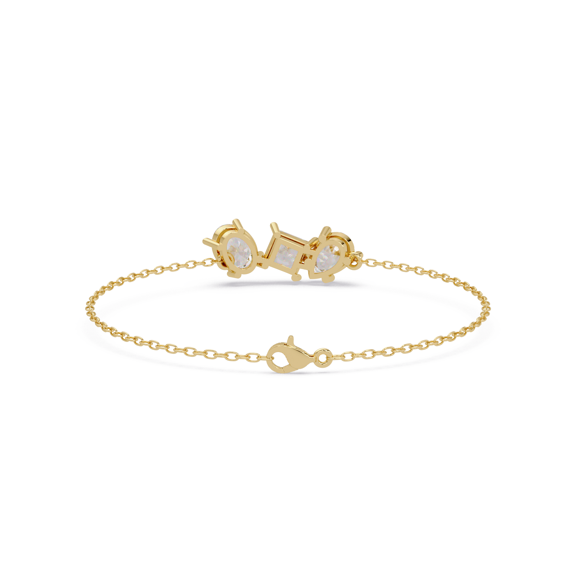 Minimalist Multi Shape Diamond Bracelet for Women