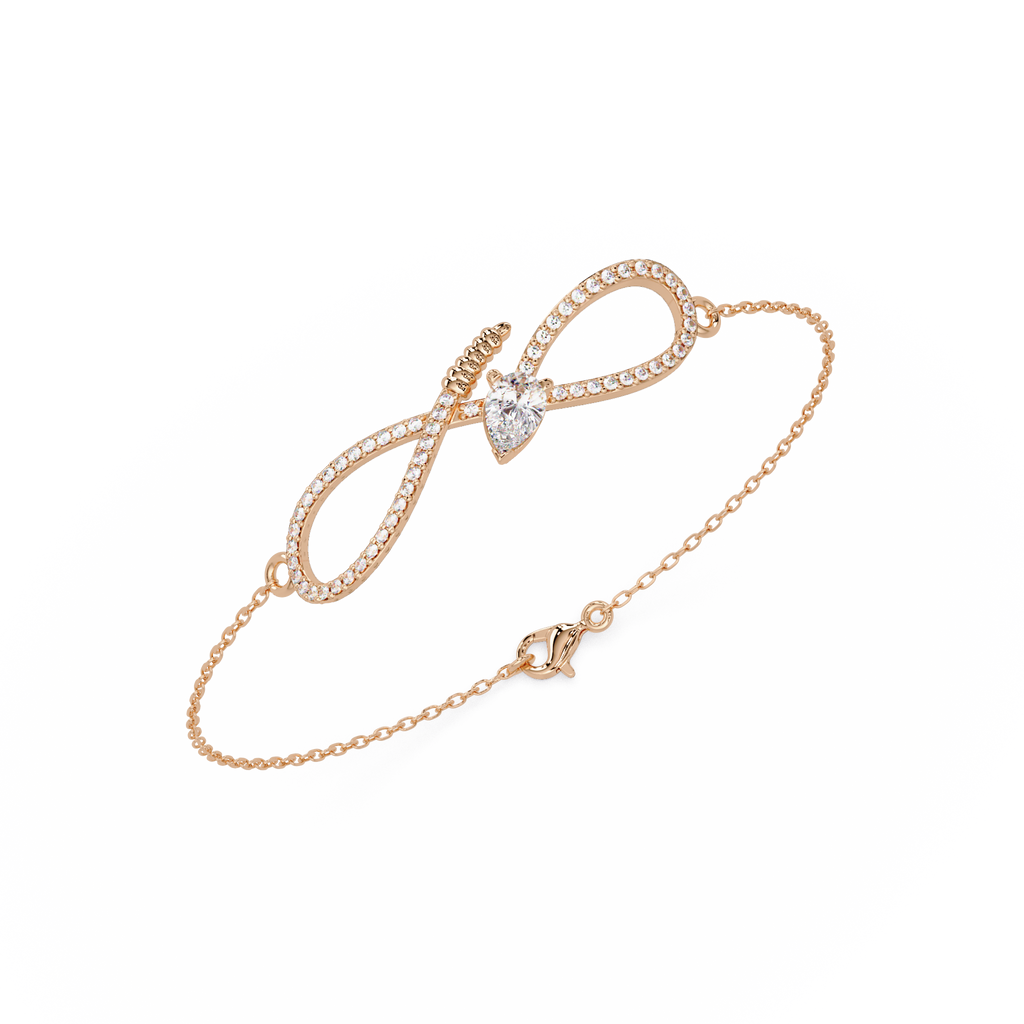 Infinity Heart Diamond Bracelet for Women