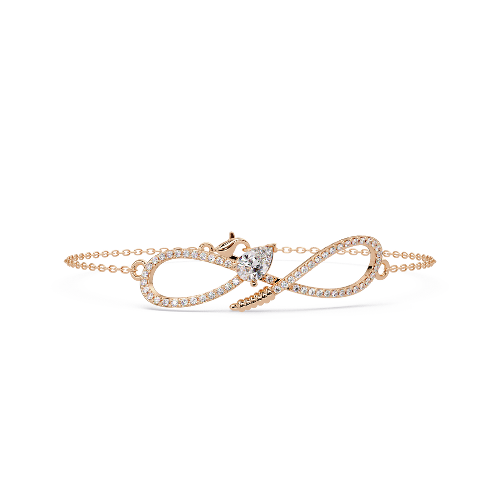 Infinity Heart Diamond Bracelet for Women
