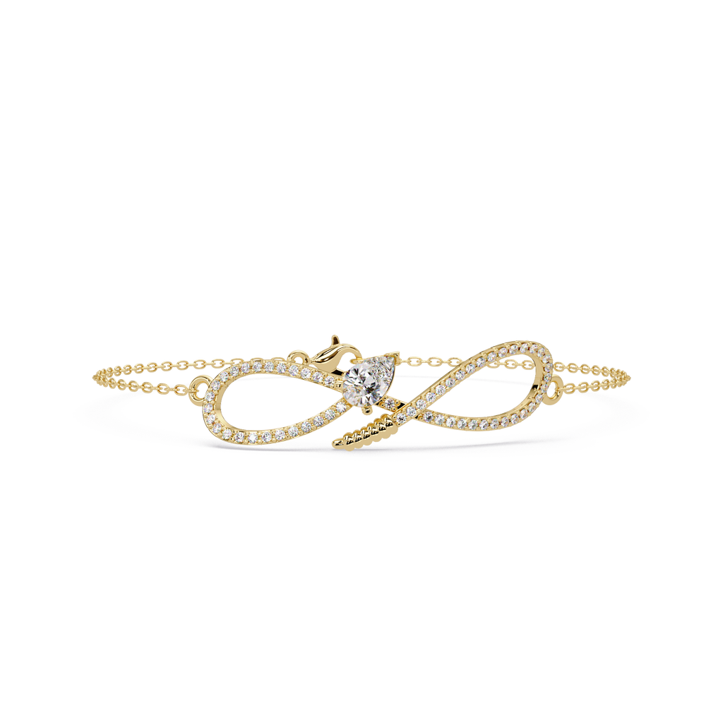 Infinity Heart Diamond Bracelet for Women