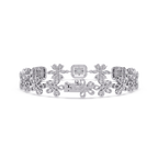 Floral Emerald-Cut Diamond Bracelet for Women