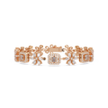 Floral Emerald-Cut Diamond Bracelet for Women