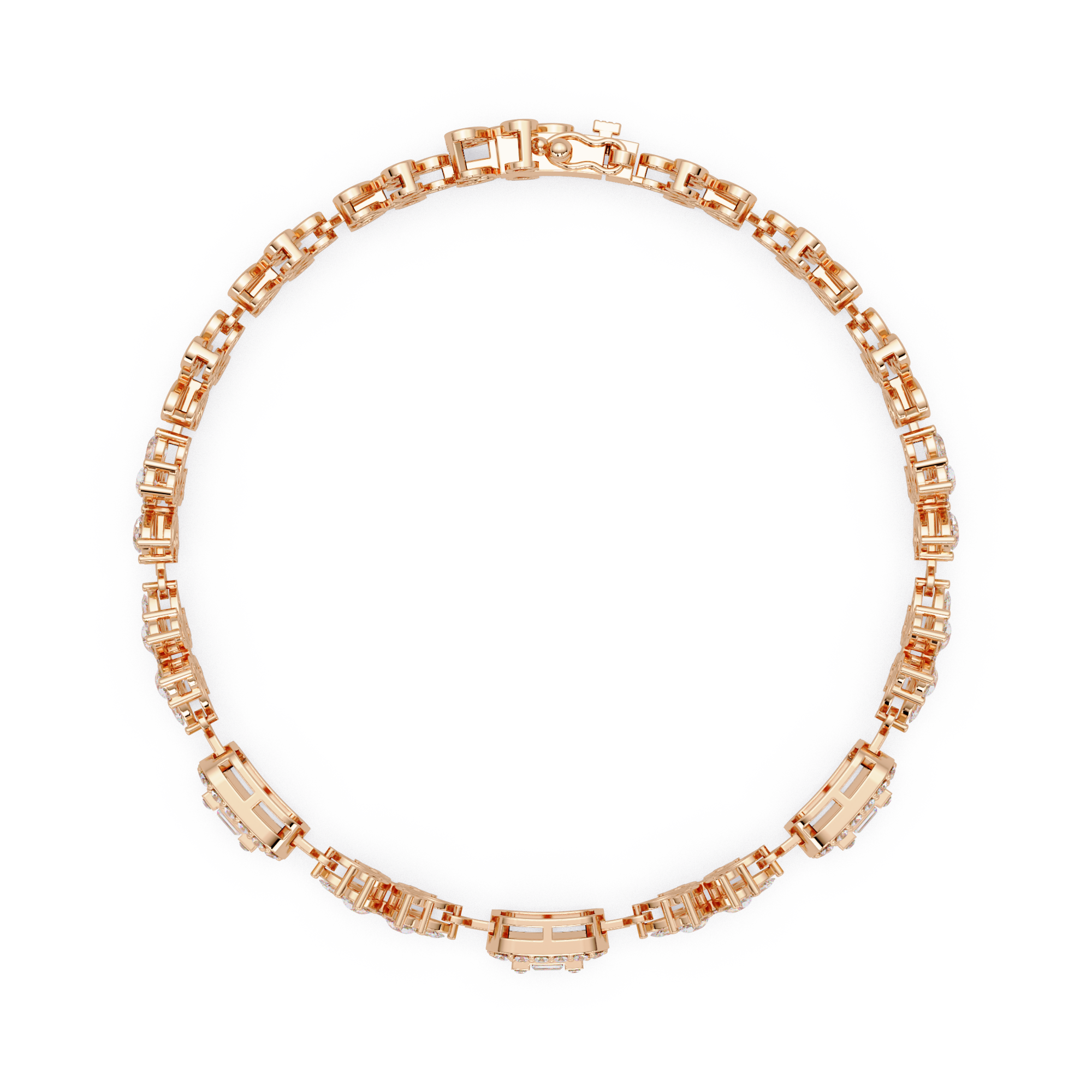 Floral Emerald-Cut Diamond Bracelet for Women