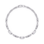 Floral Emerald-Cut Diamond Bracelet for Women