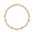 Floral Emerald-Cut Diamond Bracelet for Women