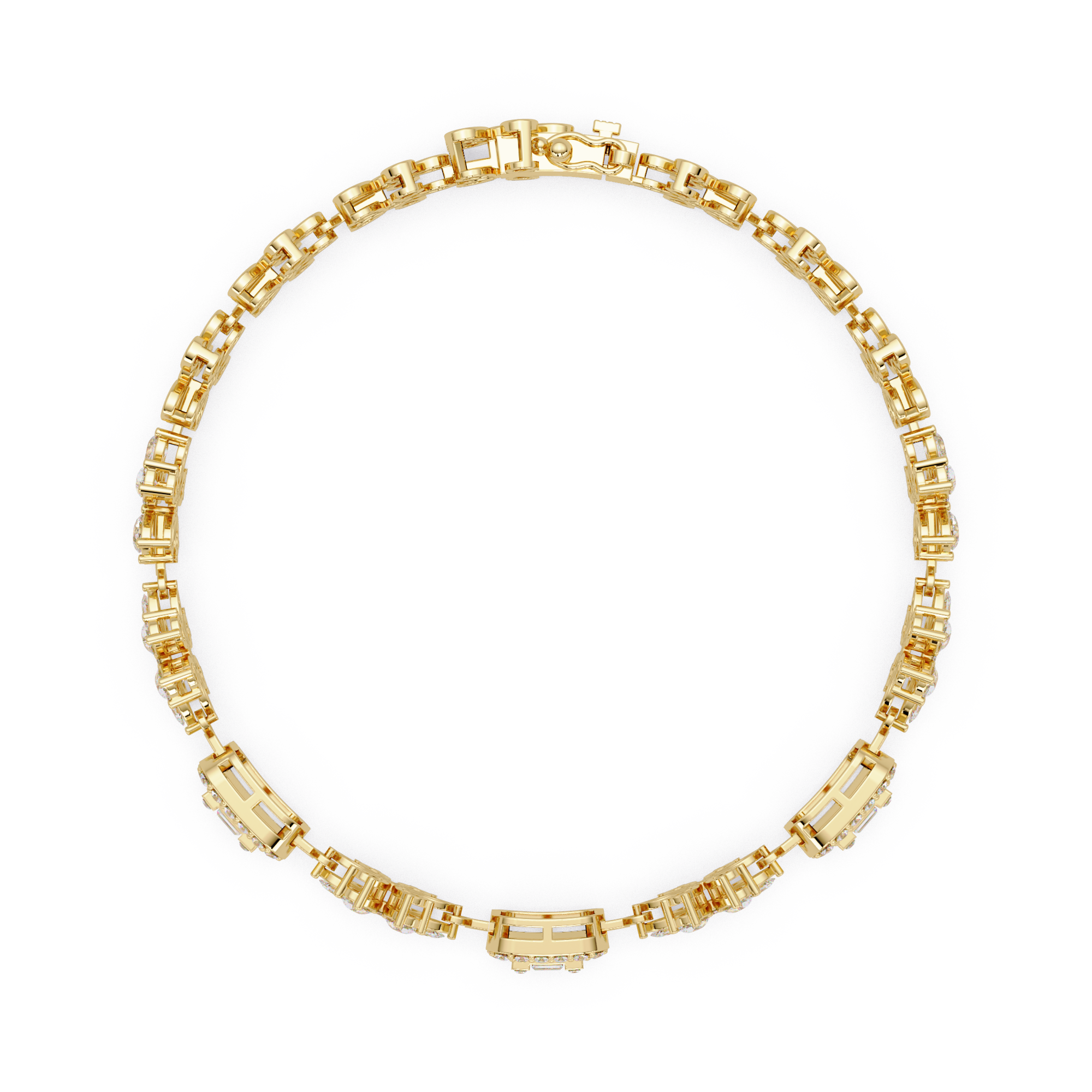 Floral Emerald-Cut Diamond Bracelet for Women