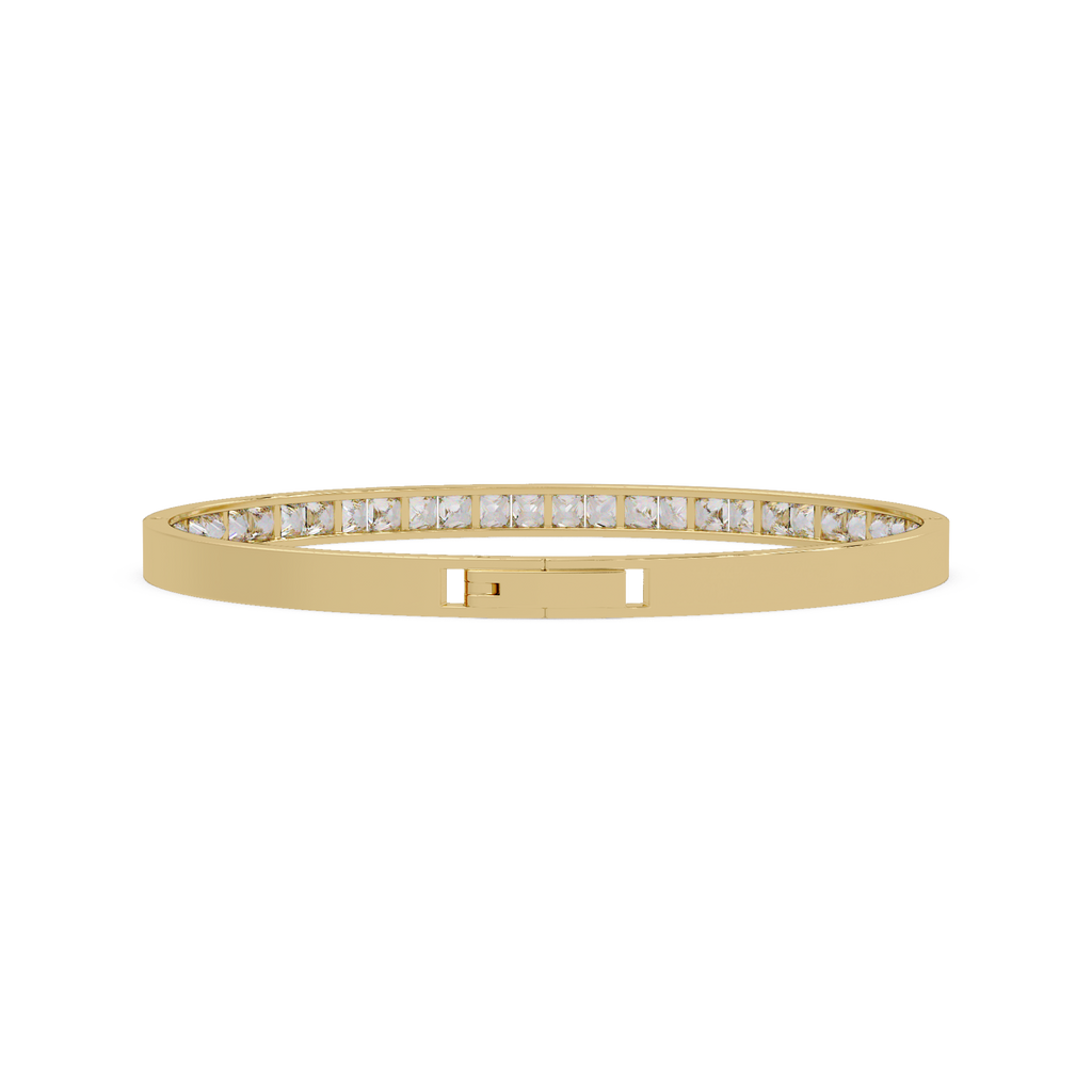 Princess Cut Diamond Tennis Bangle Bracelet