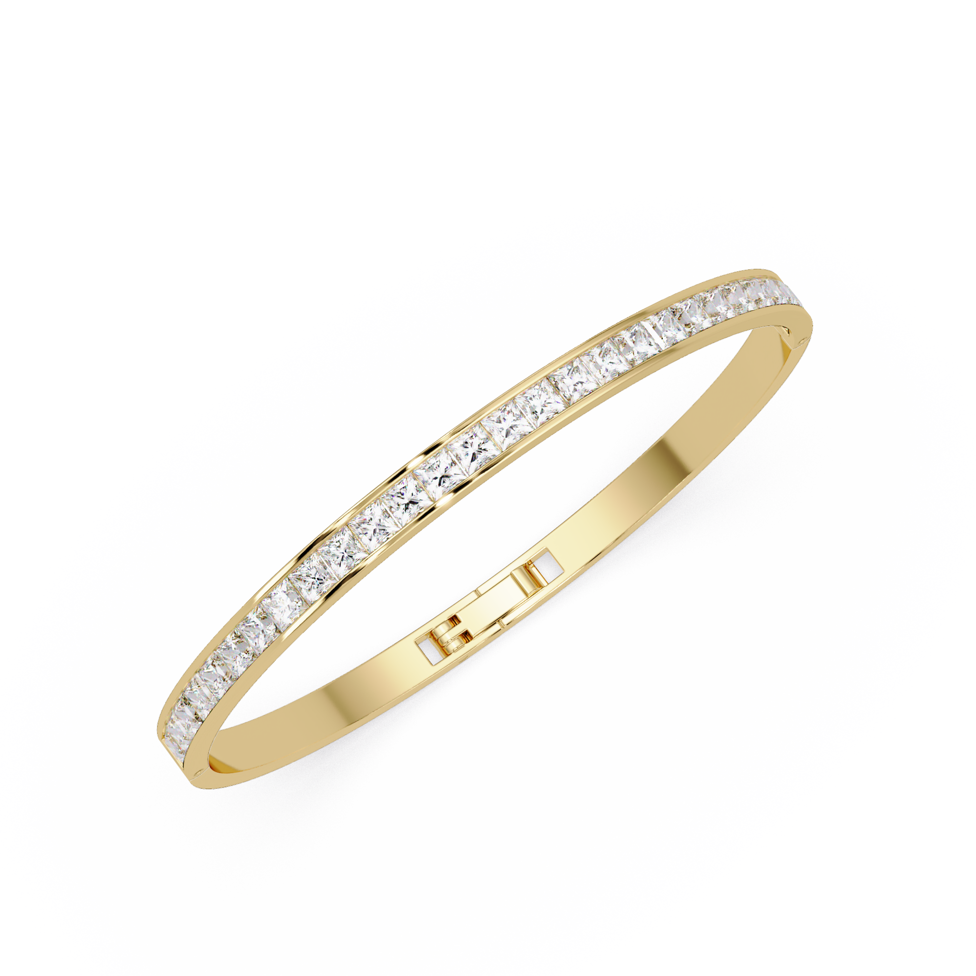 Princess Cut Diamond Tennis Bangle Bracelet