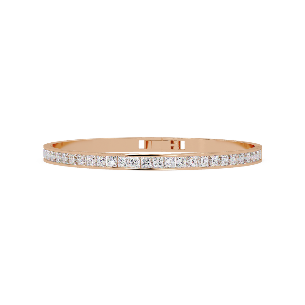 Princess Cut Diamond Tennis Bangle Bracelet