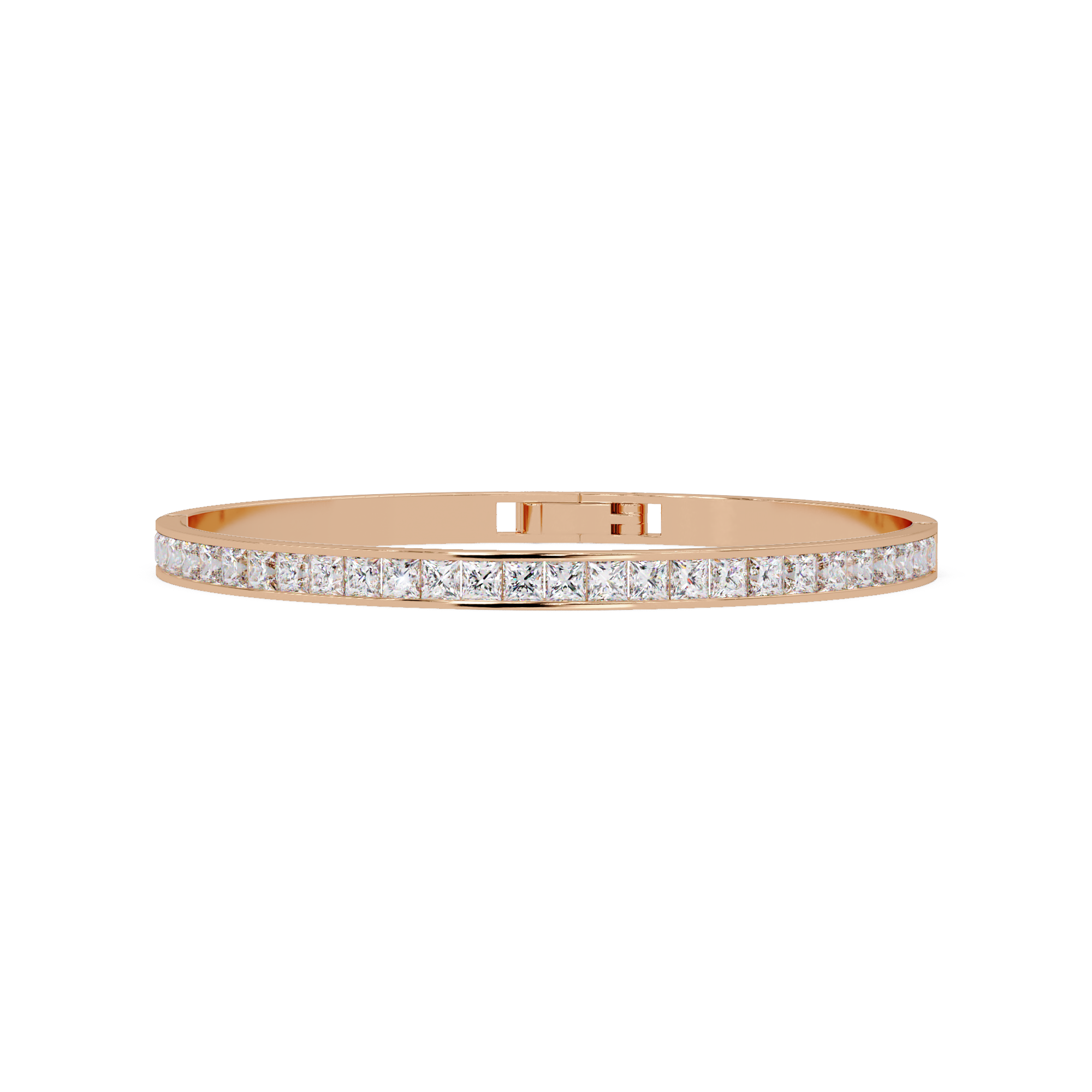 Princess Cut Diamond Tennis Bangle Bracelet