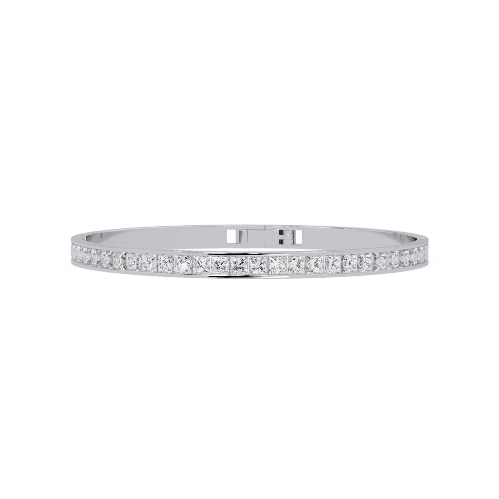 Princess Cut Diamond Tennis Bangle Bracelet