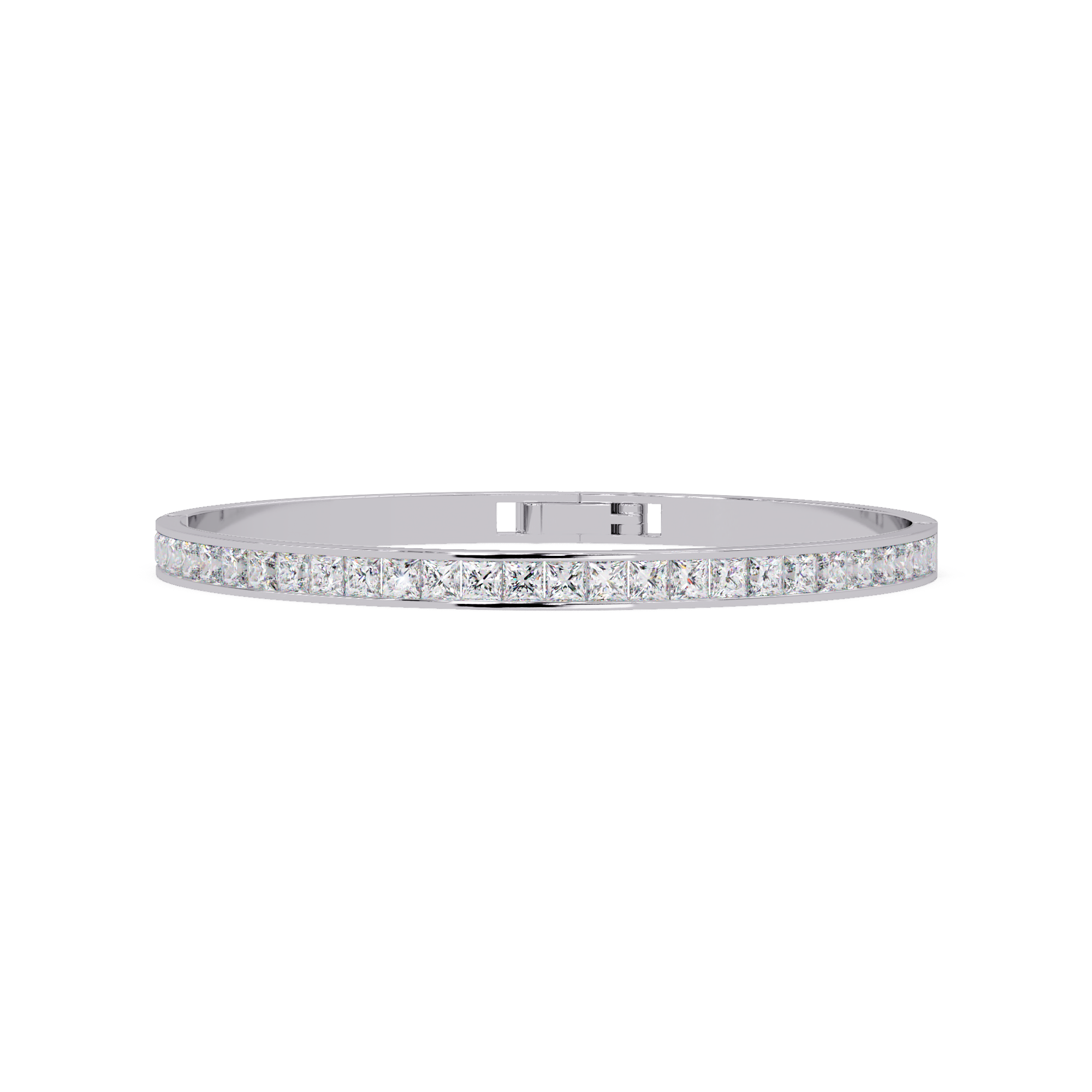 Princess Cut Diamond Tennis Bangle Bracelet