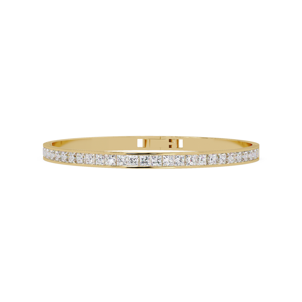 Princess Cut Diamond Tennis Bangle Bracelet
