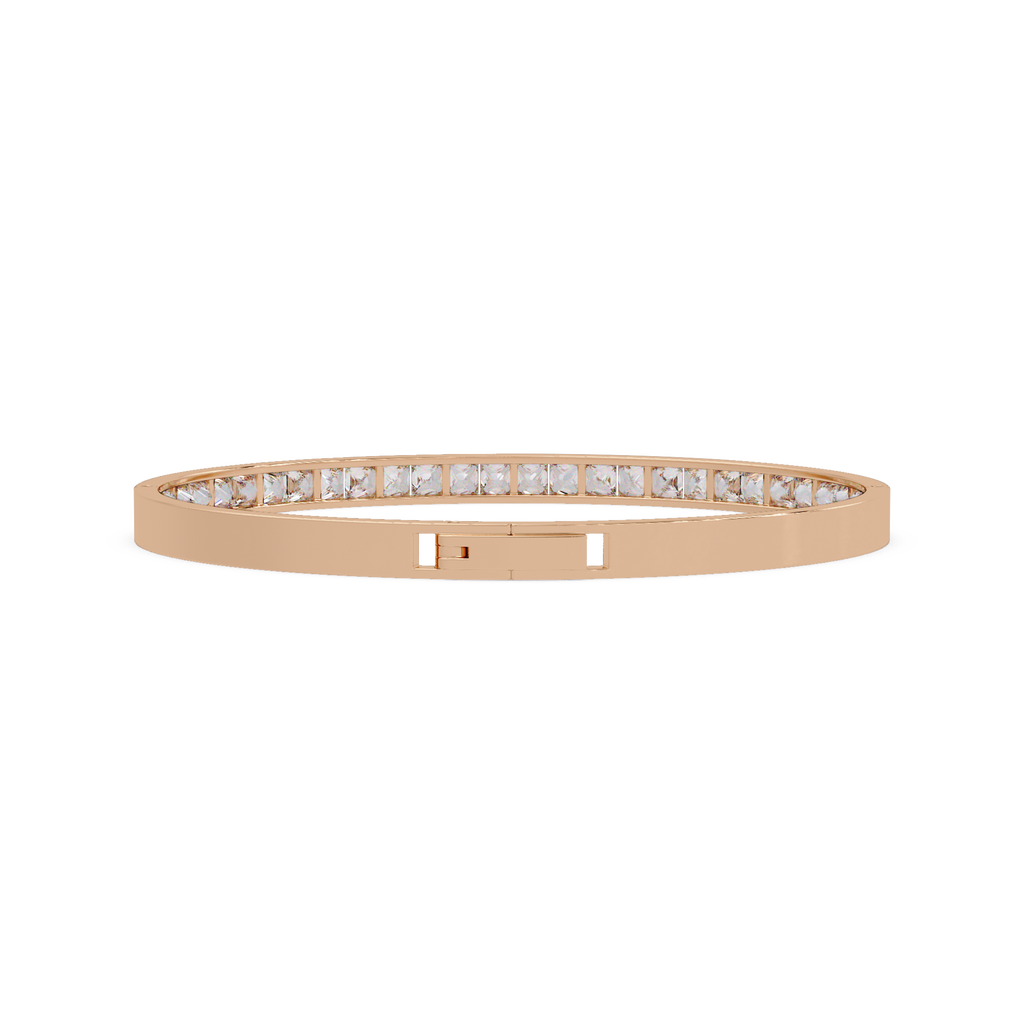 Princess Cut Diamond Tennis Bangle Bracelet