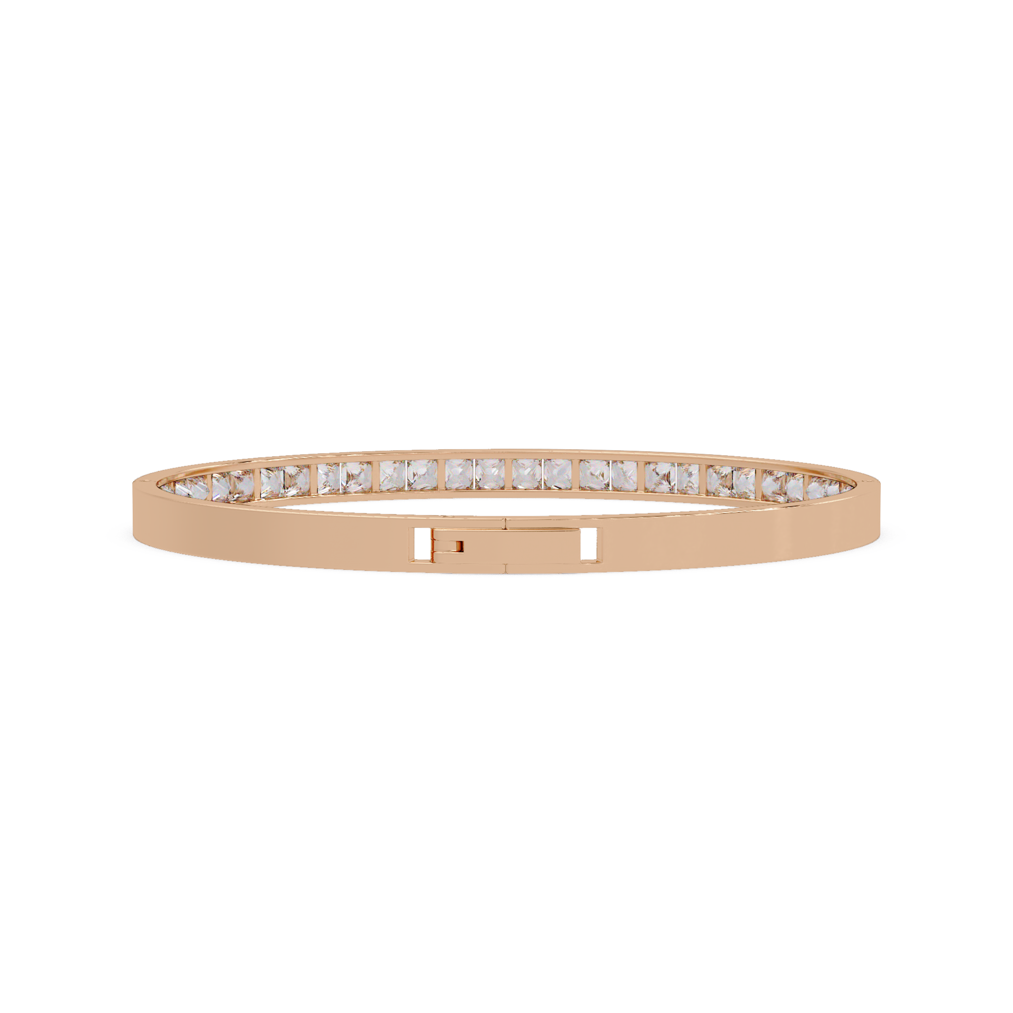 Princess Cut Diamond Tennis Bangle Bracelet