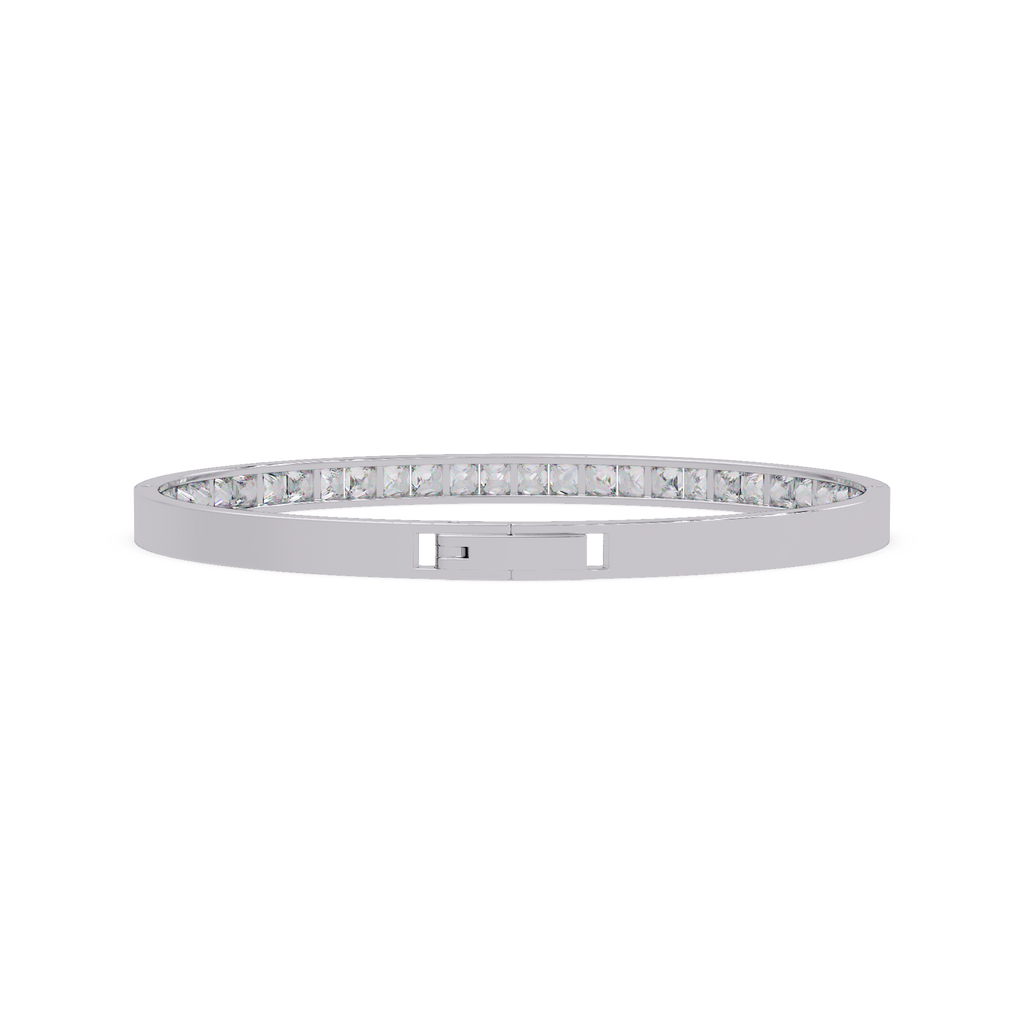 Princess Cut Diamond Tennis Bangle Bracelet