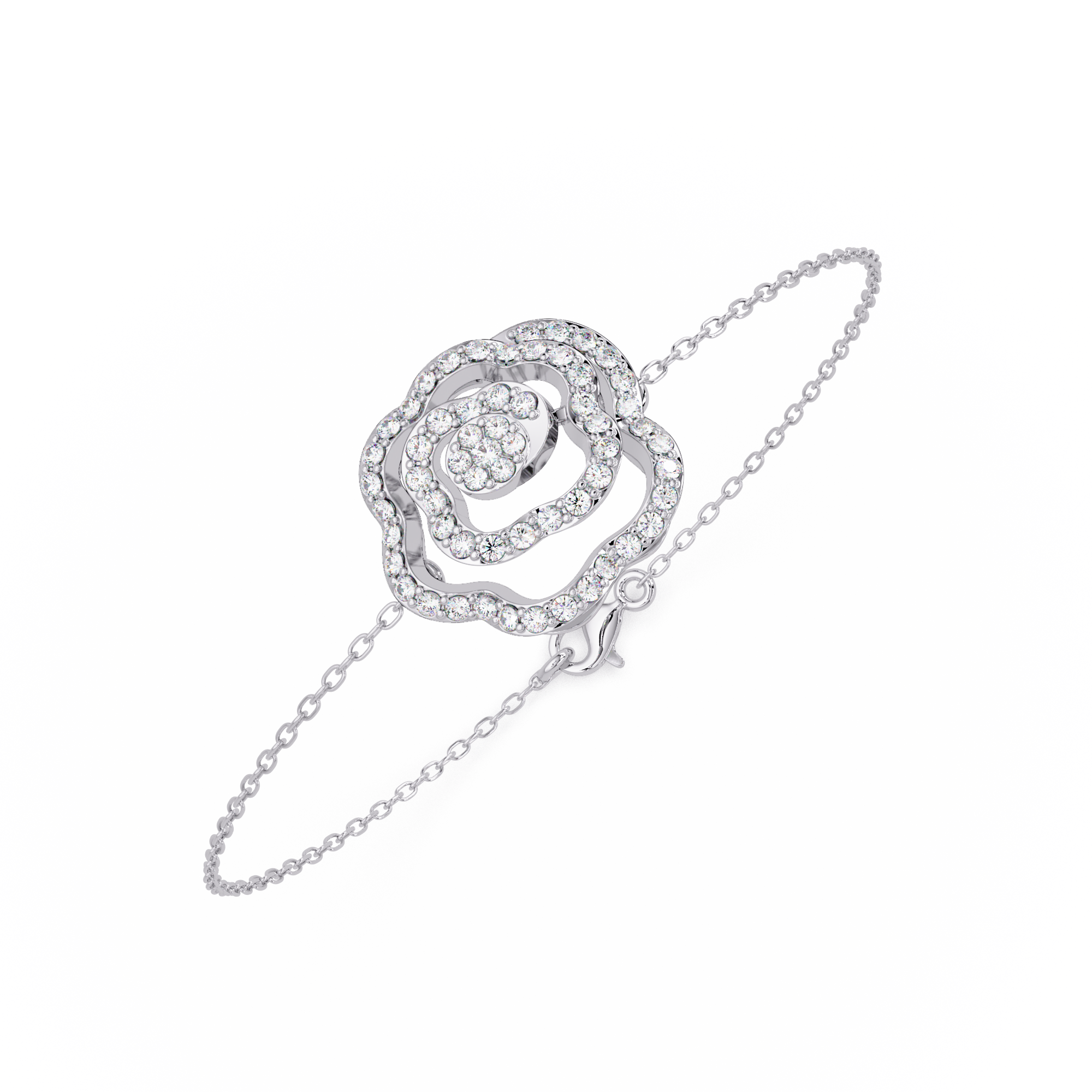 Elegant Floral Diamond Bracelet for Women
