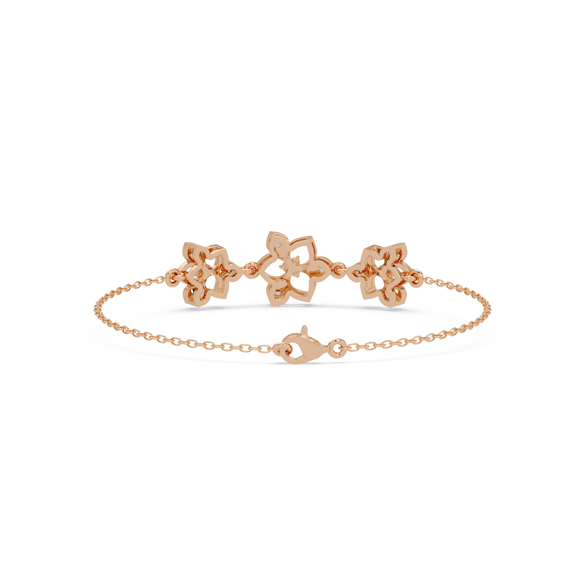 Floral Diamond Station Bracele