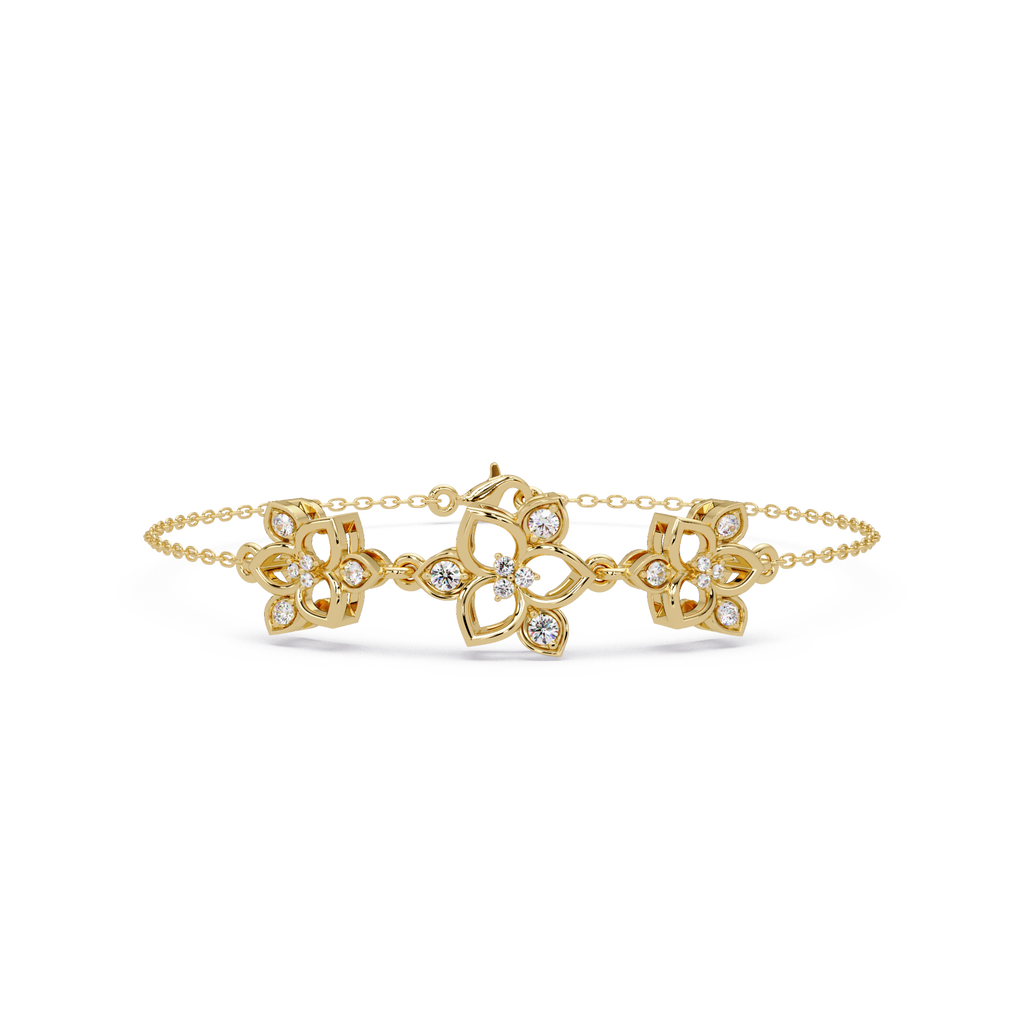 Floral Diamond Station Bracele