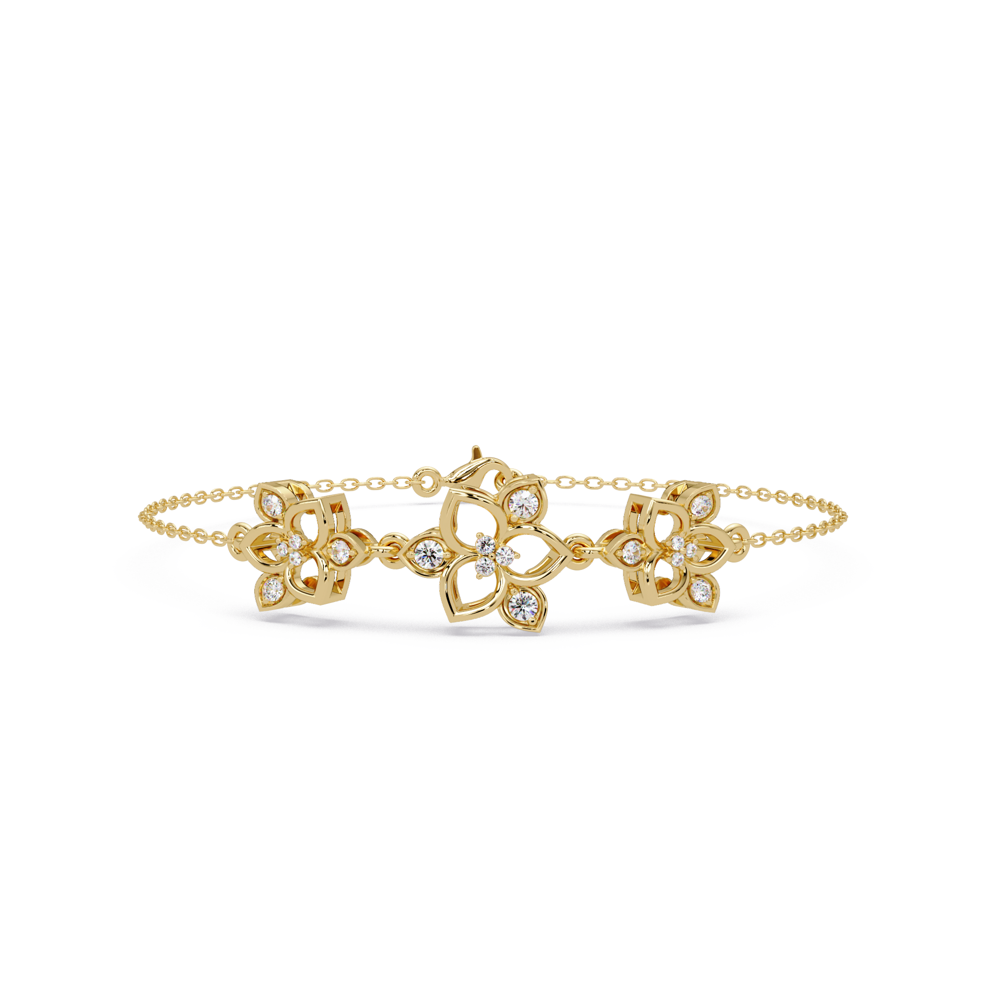 Floral Diamond Station Bracele