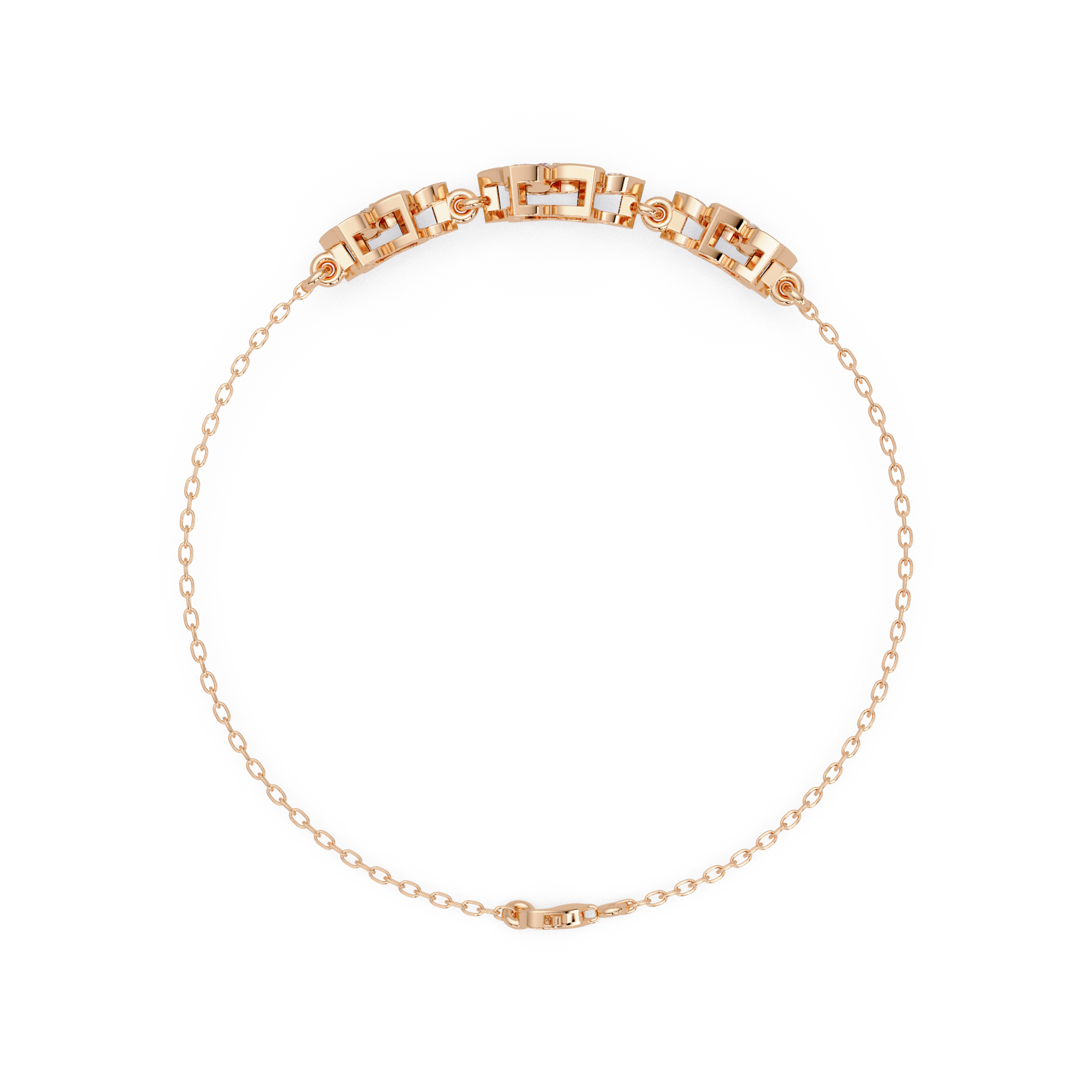 Floral Diamond Station Bracele