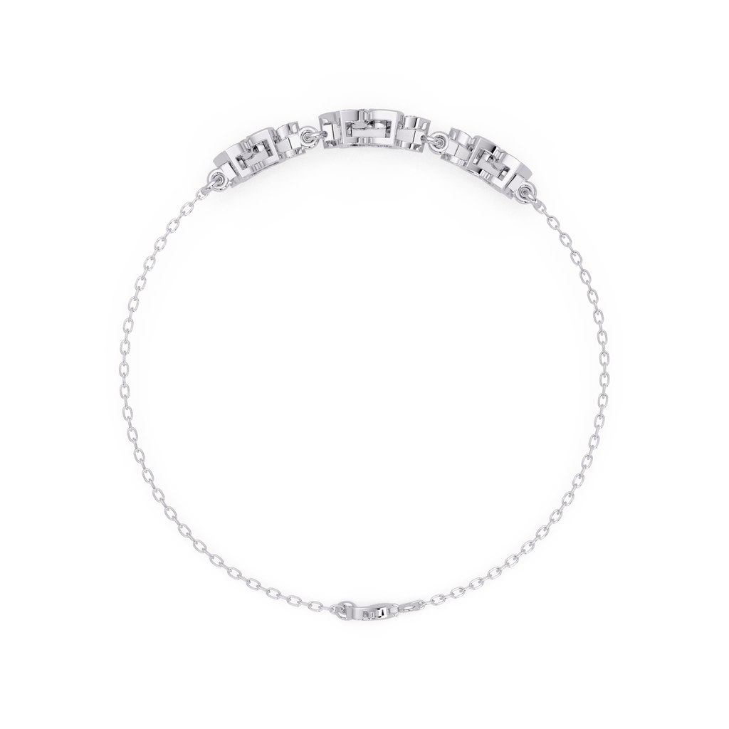 Floral Diamond Station Bracele