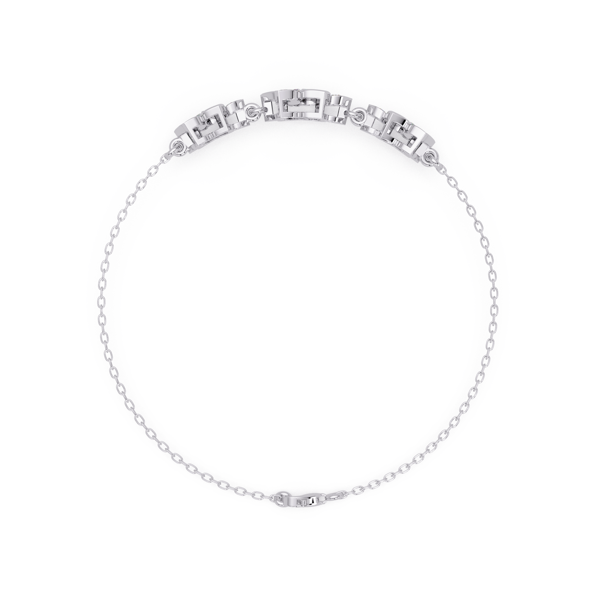Floral Diamond Station Bracele