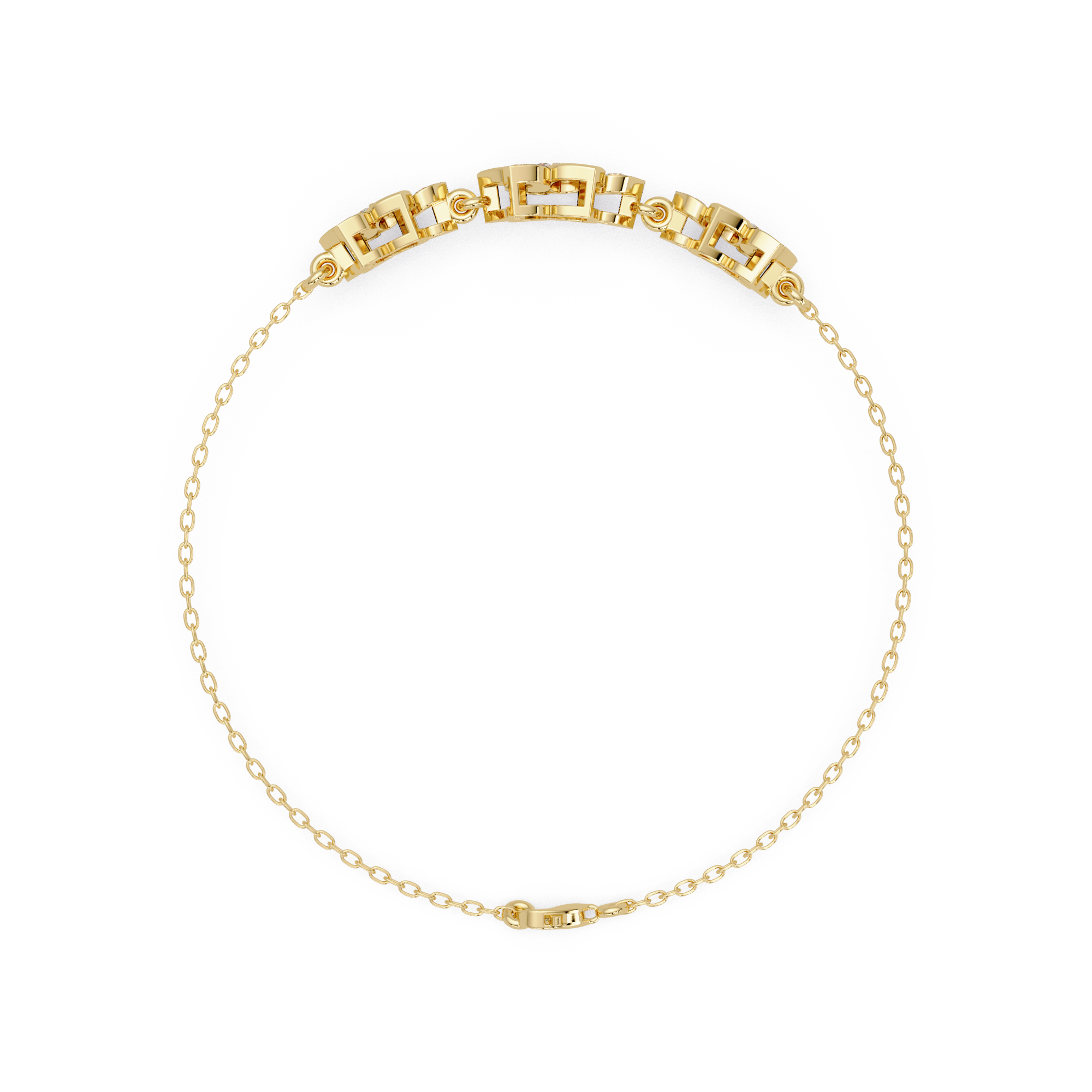 Floral Diamond Station Bracele