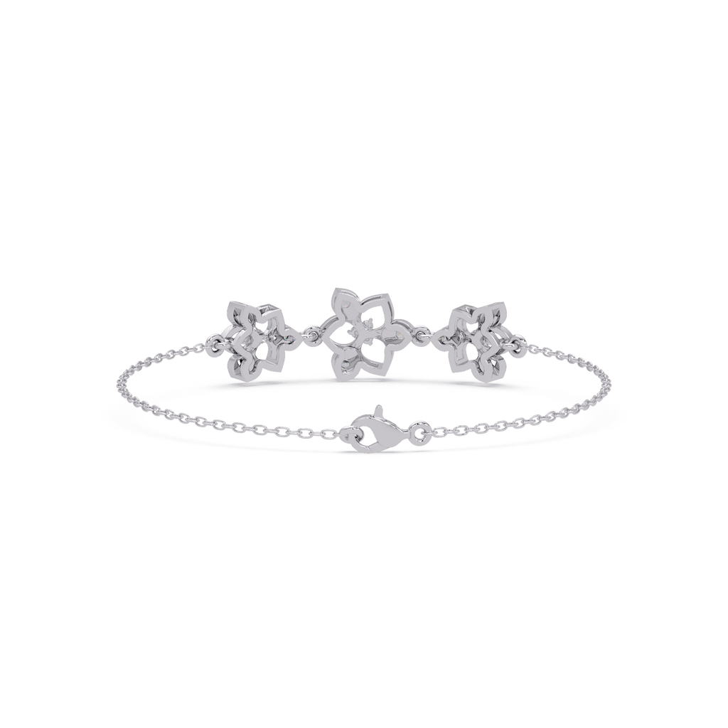Floral Diamond Station Bracele