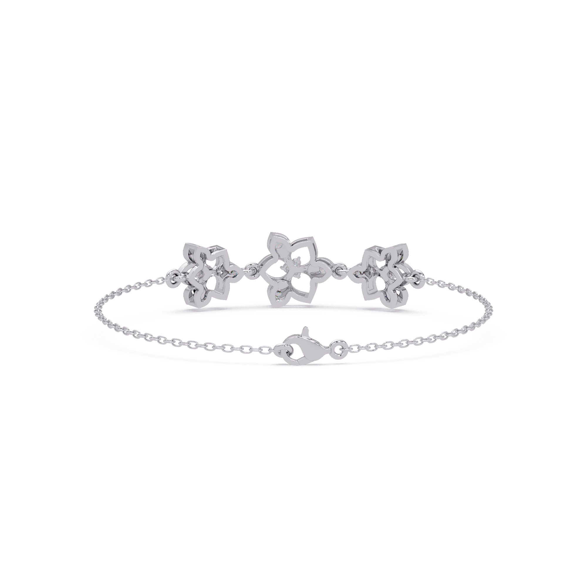 Floral Diamond Station Bracele