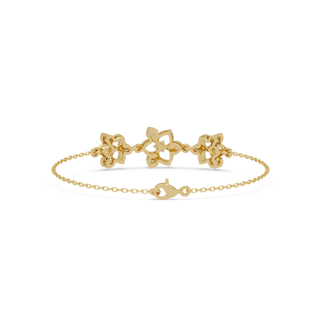 Floral Diamond Station Bracele