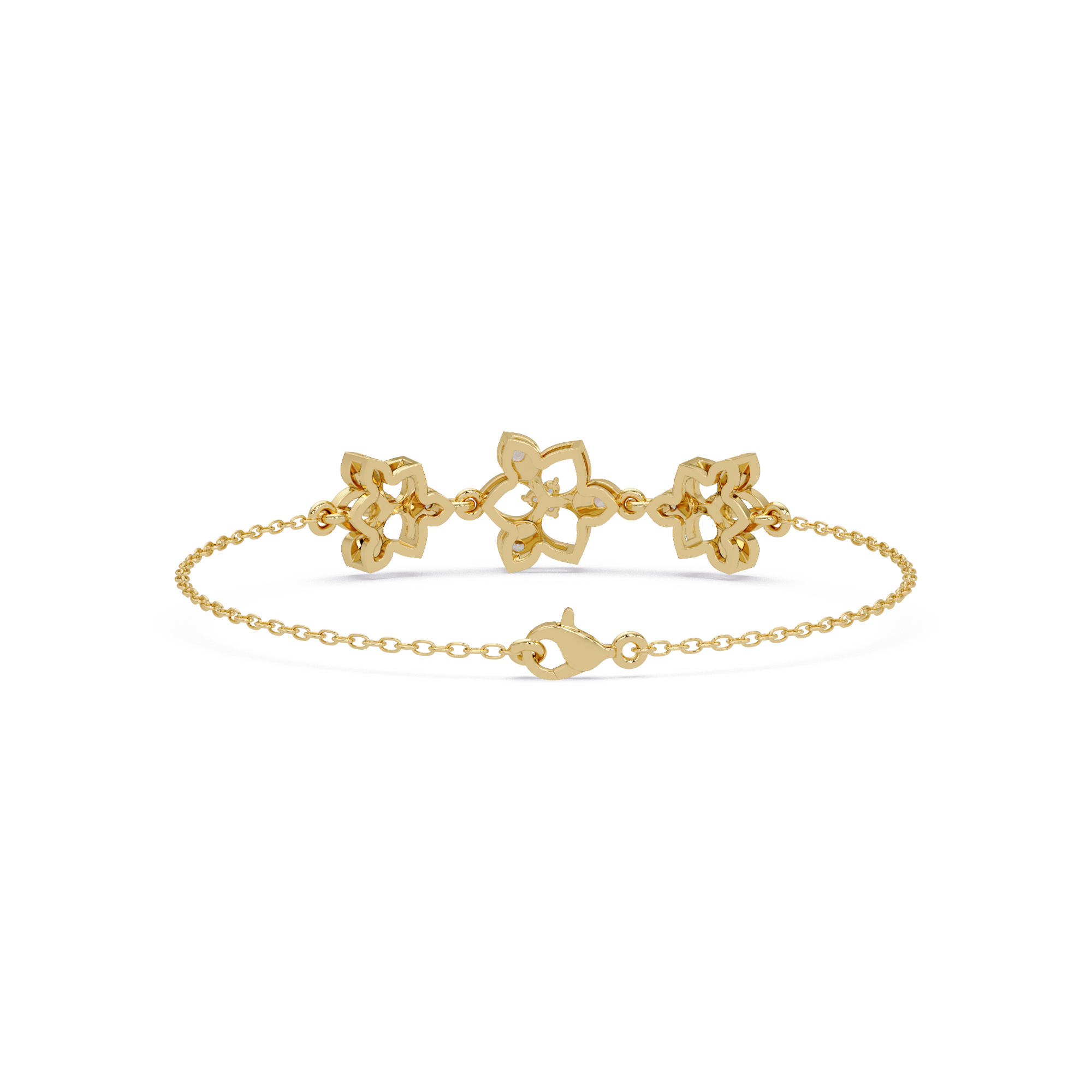 Floral Diamond Station Bracele