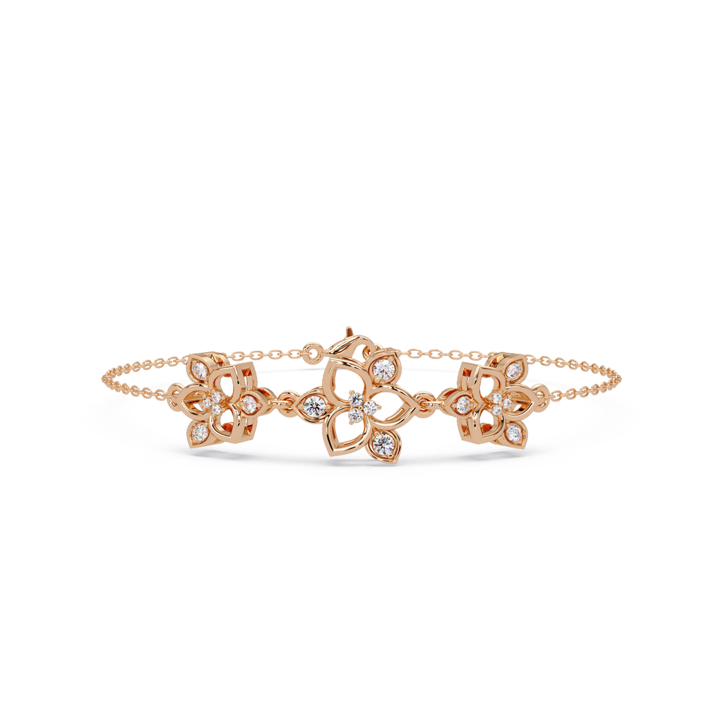 Floral Diamond Station Bracele