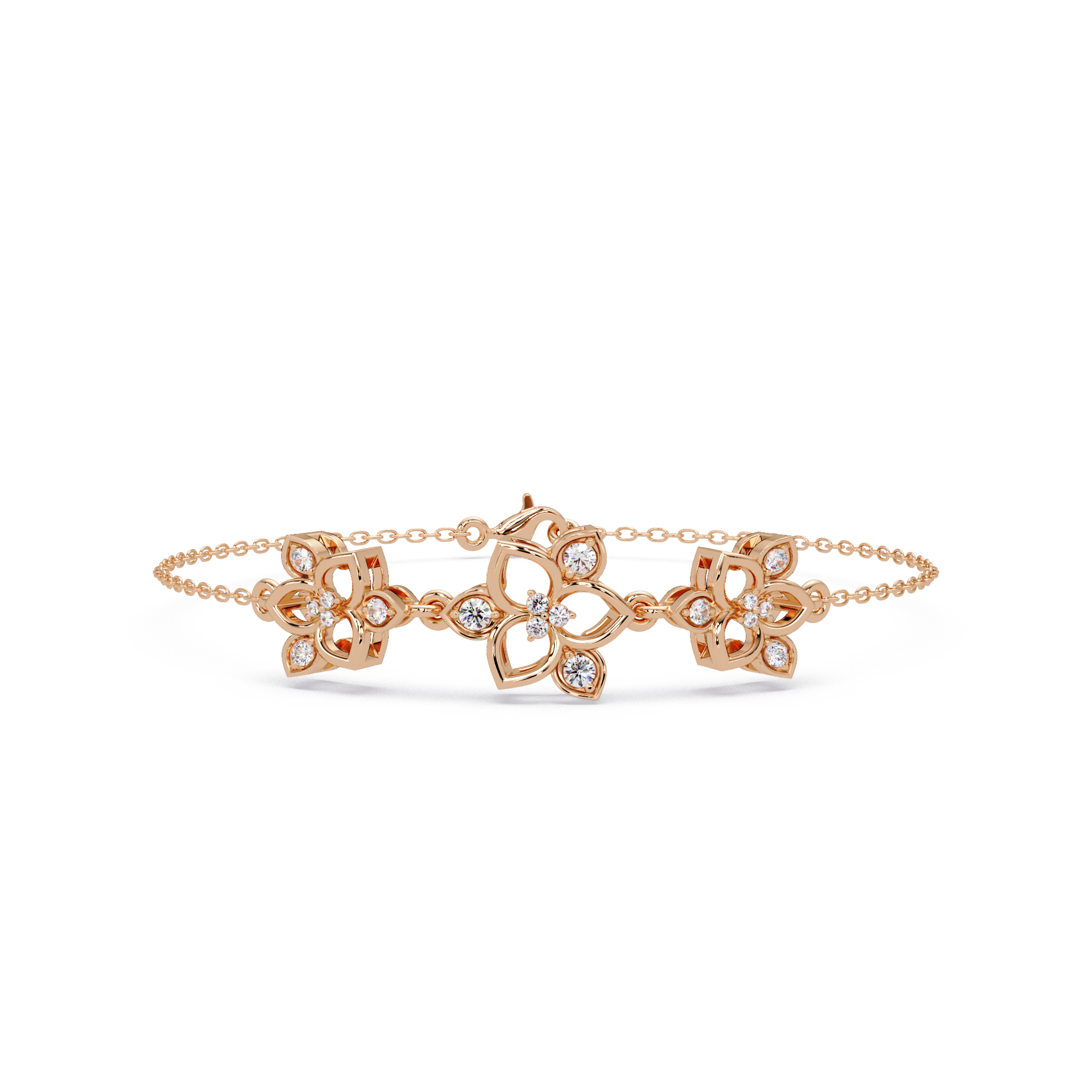 Floral Diamond Station Bracele