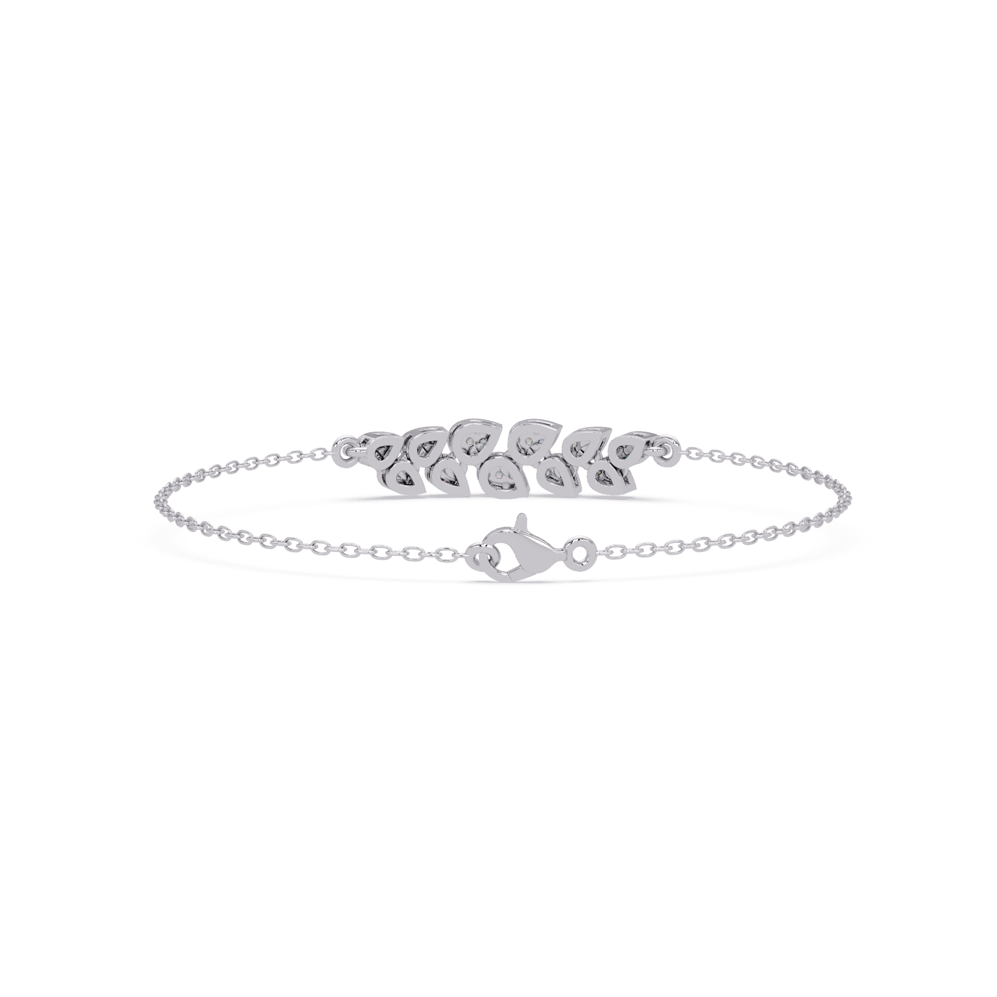 Diamond Leaf Chain Bracelet