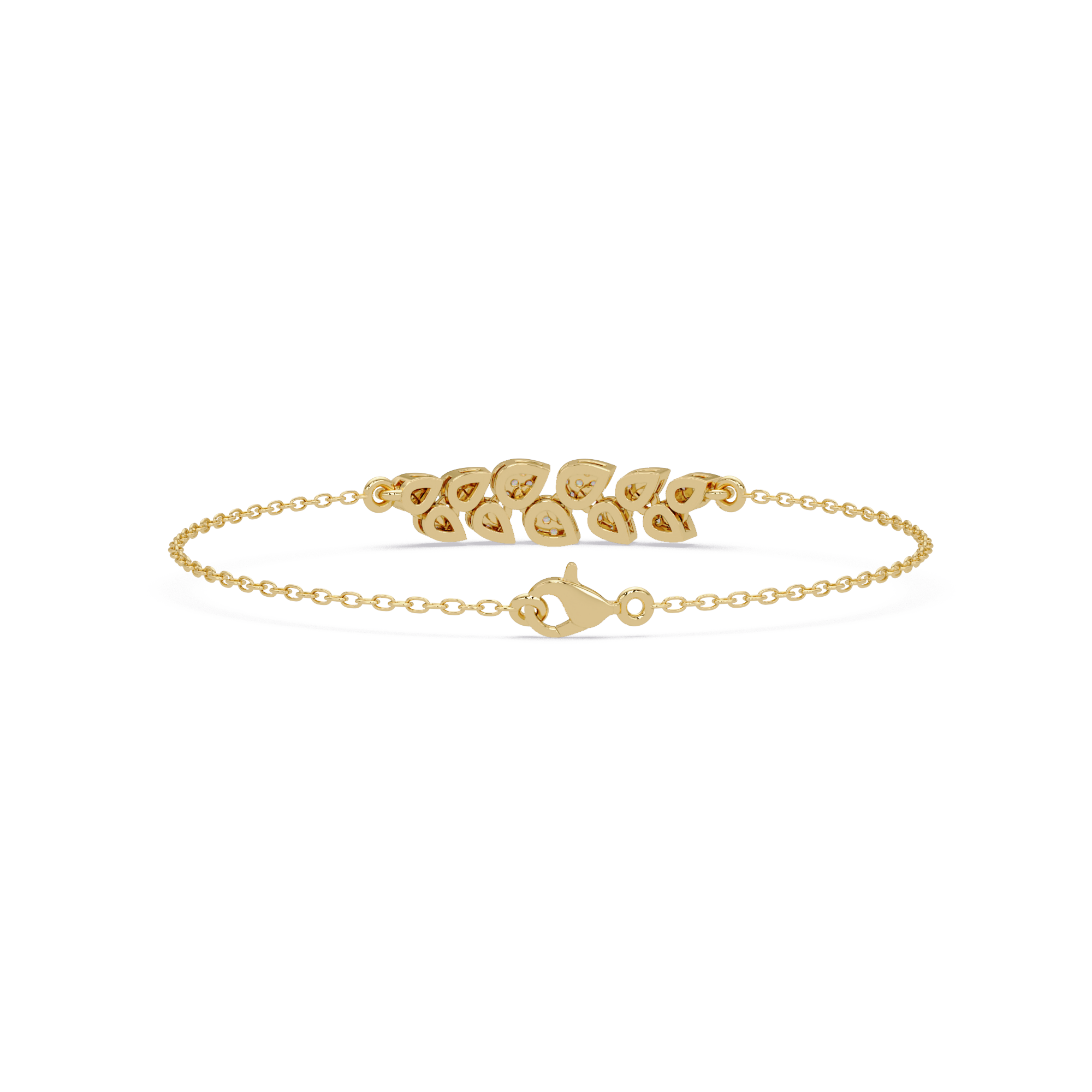 Diamond Leaf Chain Bracelet