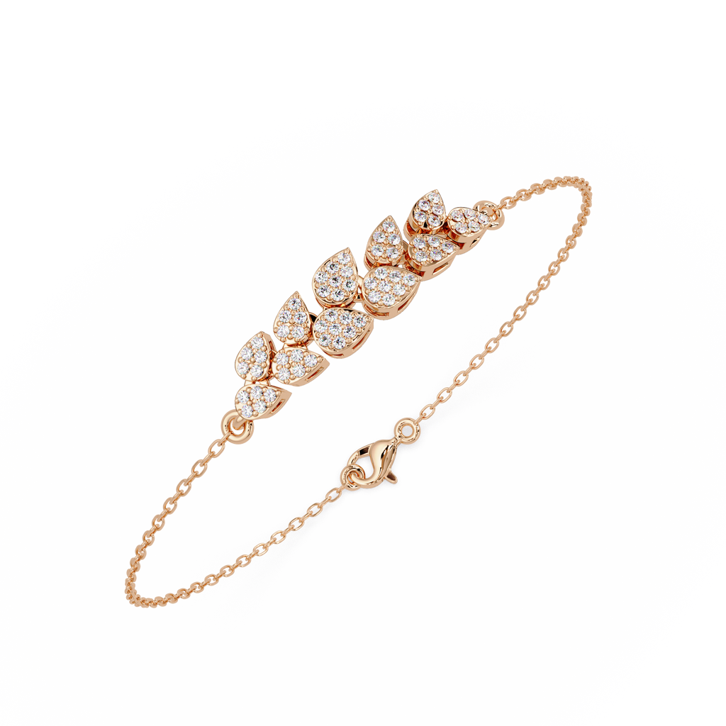 Diamond Leaf Chain Bracelet