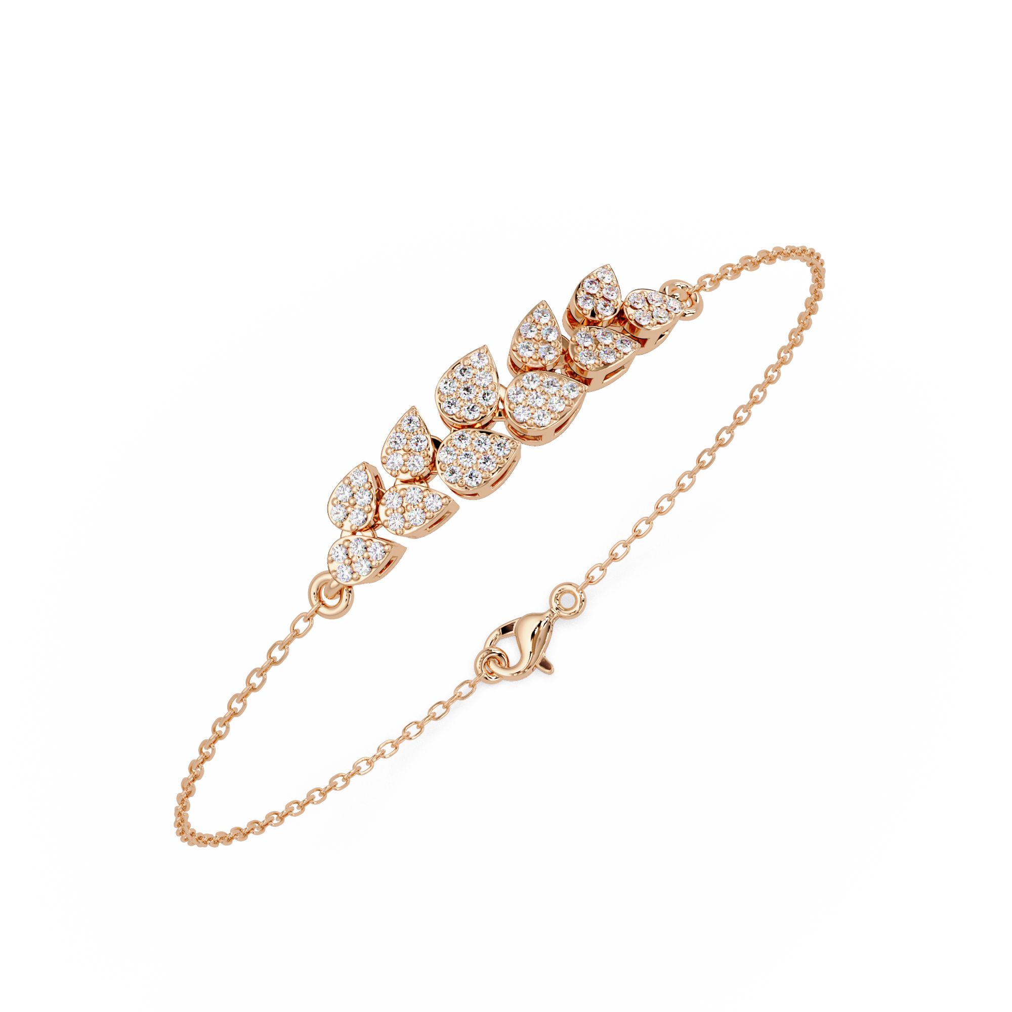 Diamond Leaf Chain Bracelet